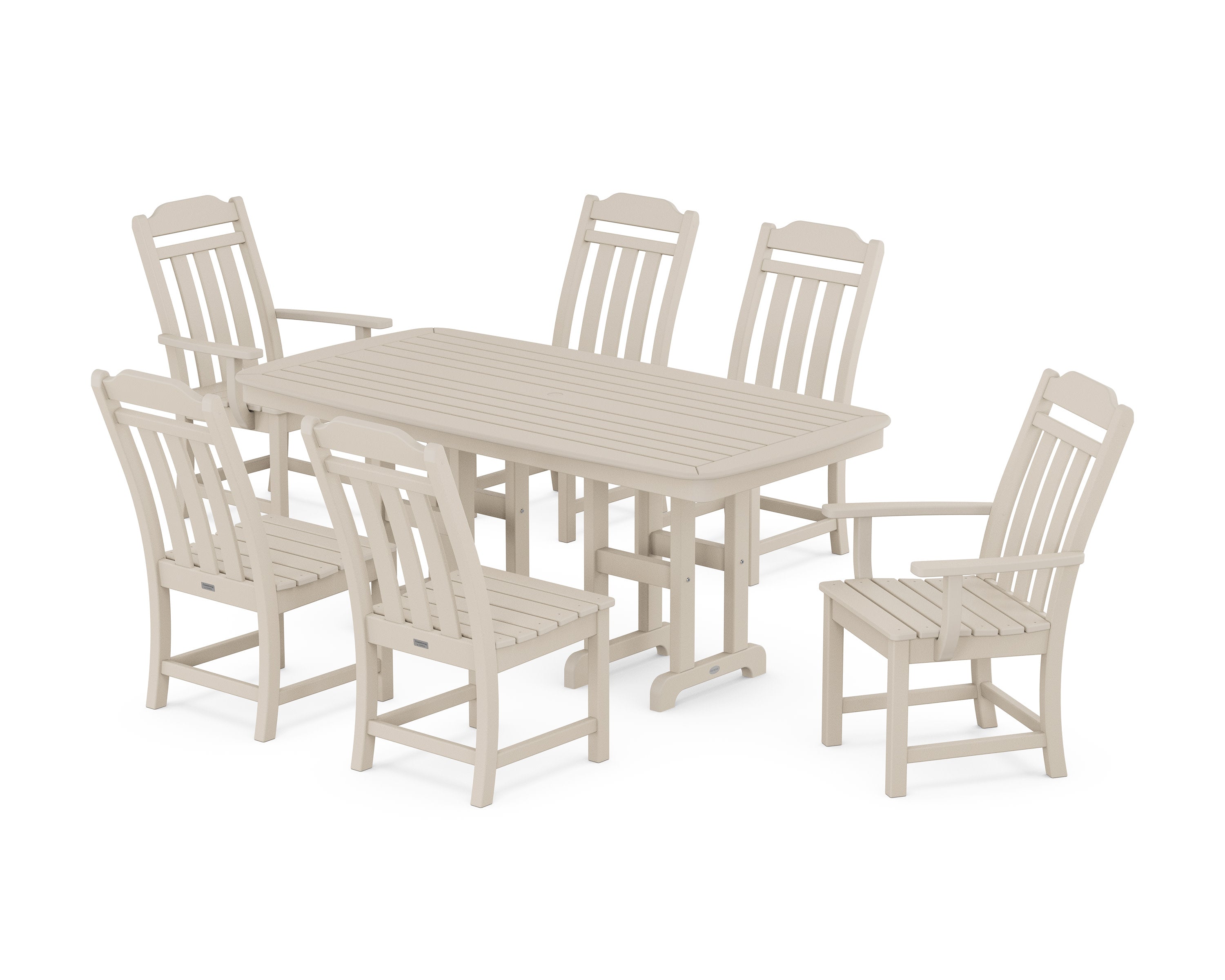 Cottage 7-Piece Dining Set in Sand