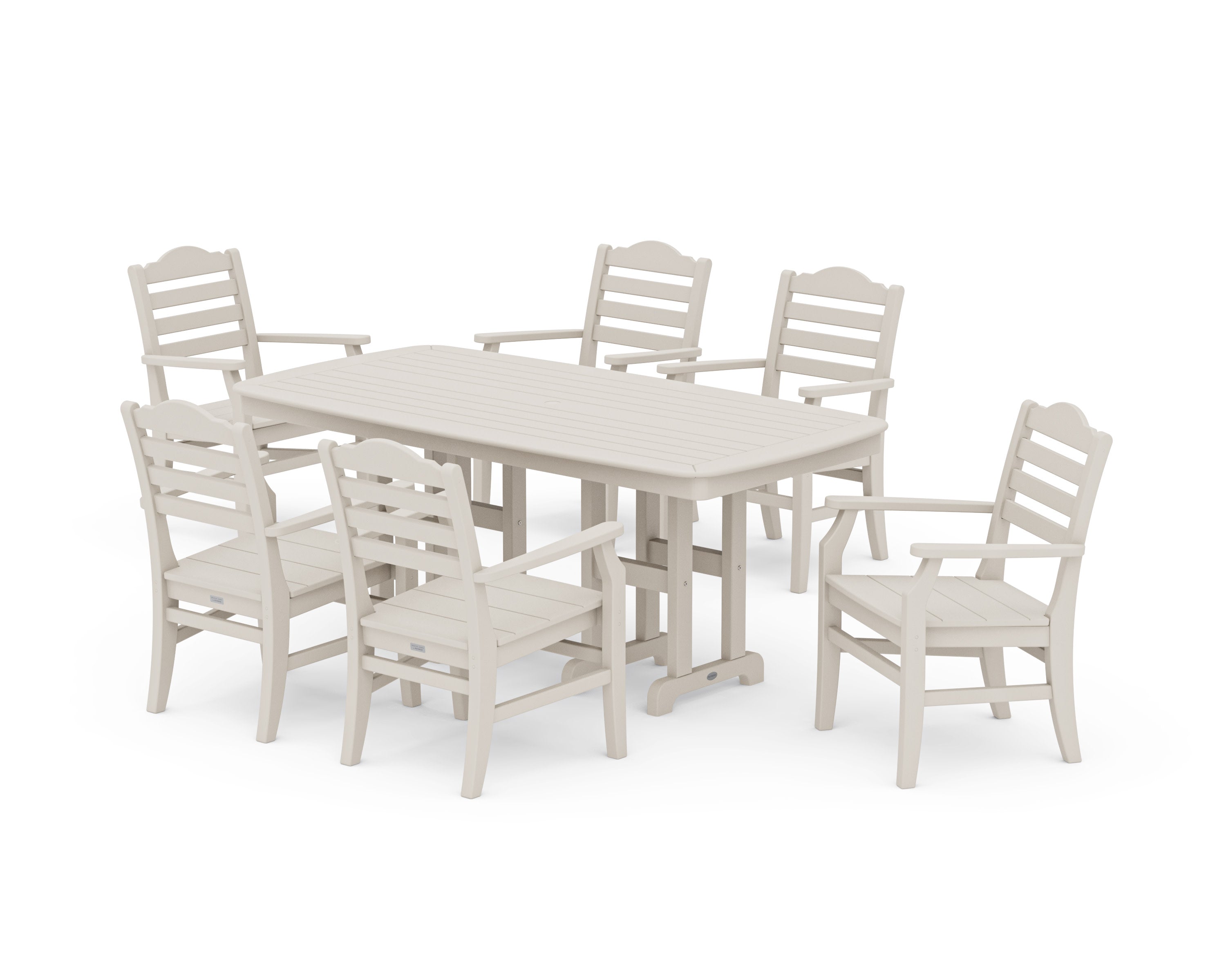 Savannah Arm Chair 7-Piece Dining Set in Sand