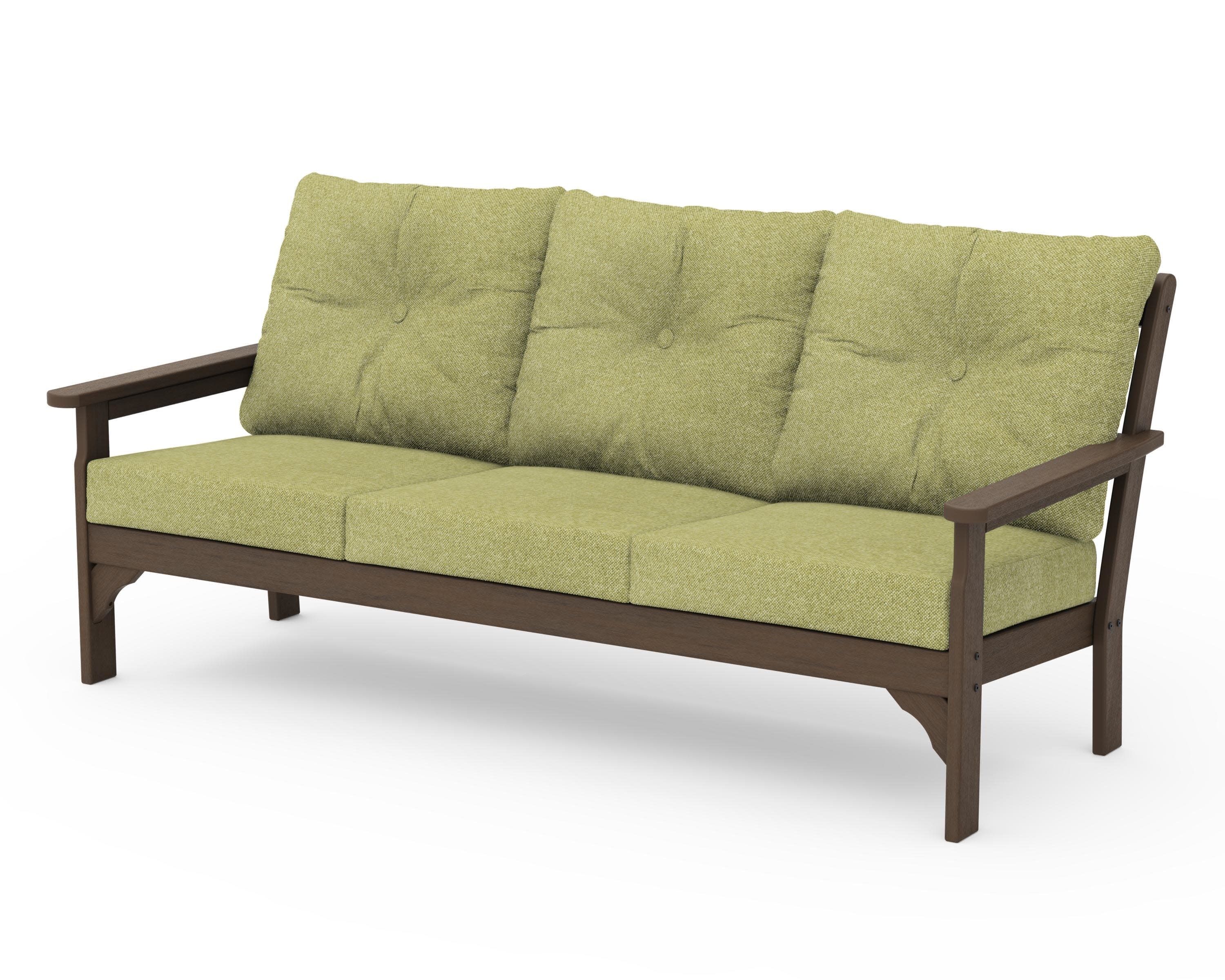 Vineyard Deep Seating Sofa in Kona / Chartreuse Boucle