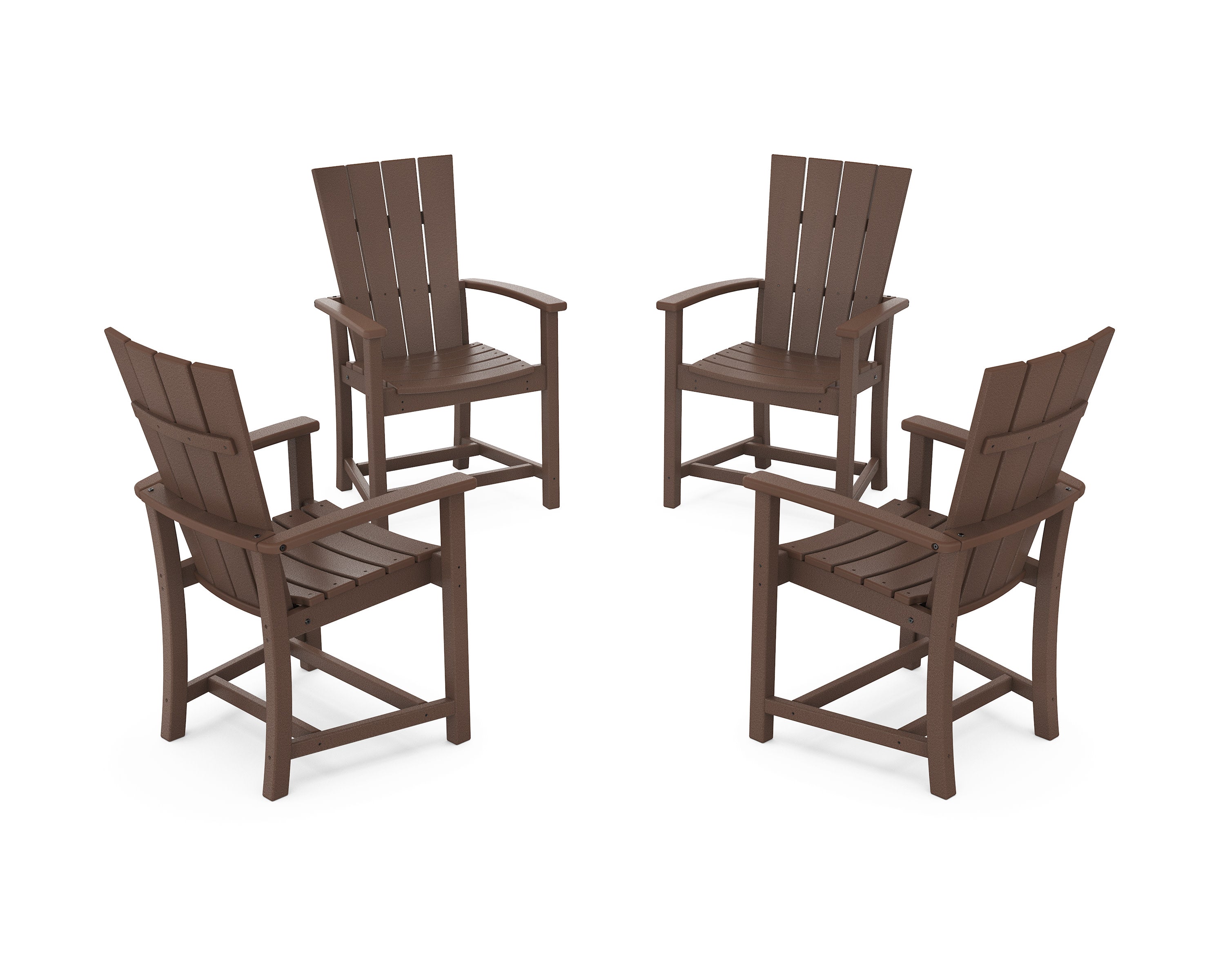 Quattro 4-Piece Upright Adirondack Conversation Set in Mahogany