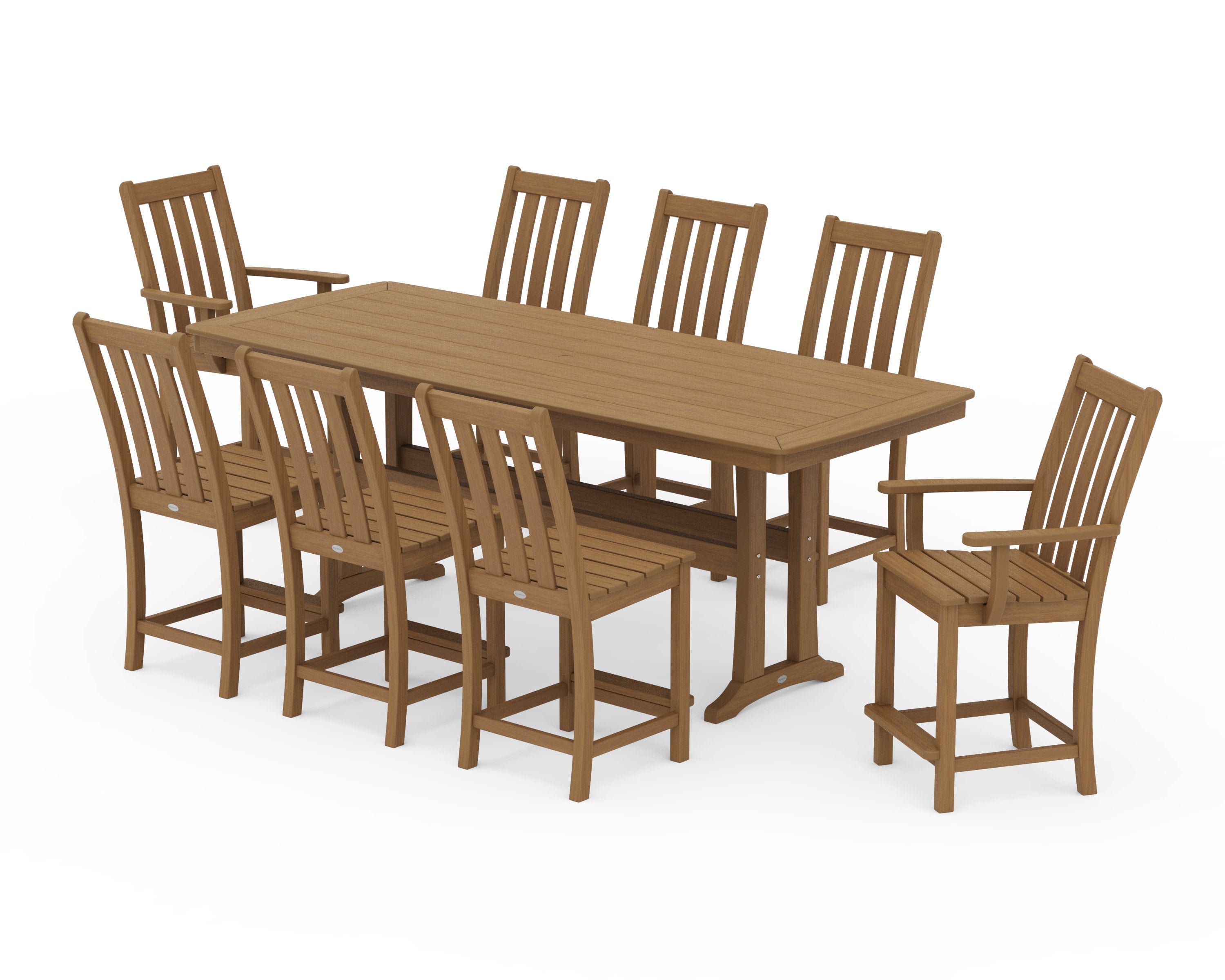 Vineyard 9-Piece Counter Set with Trestle Legs in Natural