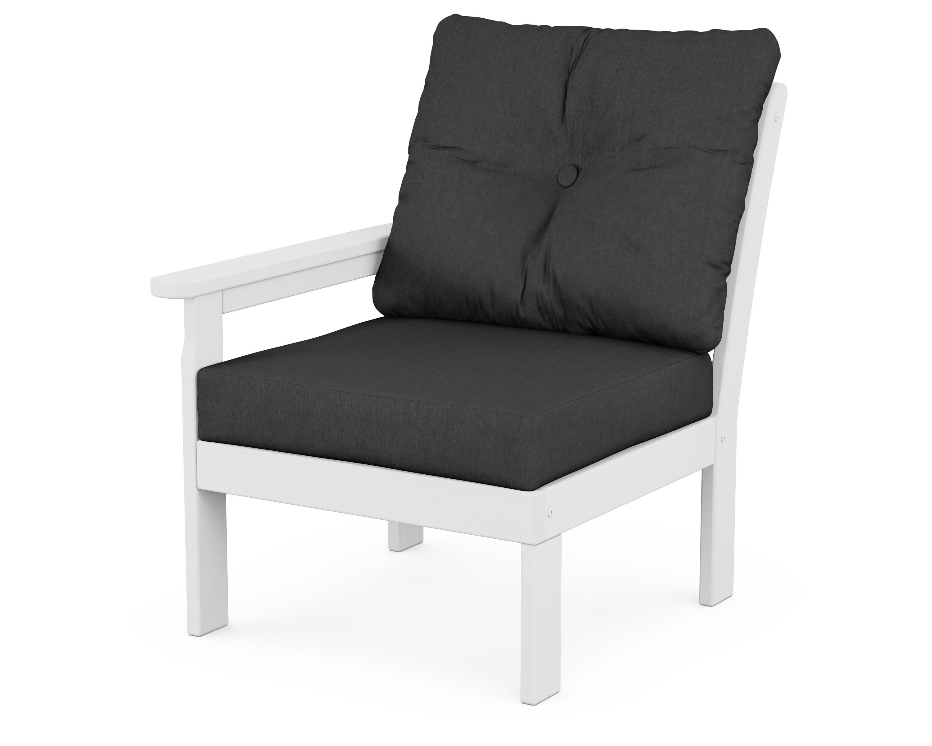 Vineyard Modular Left Arm Chair in White / Spectrum Carbon