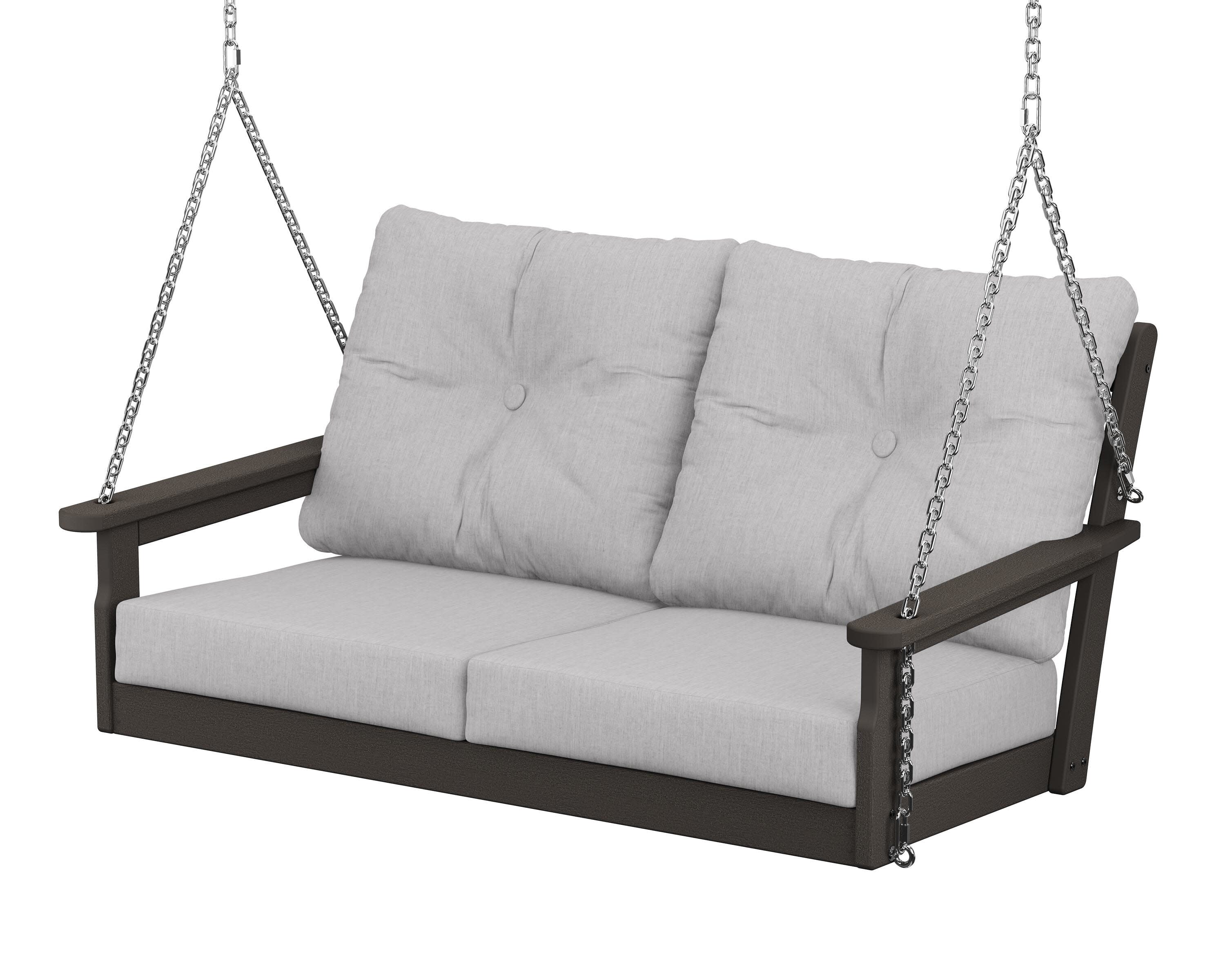 Vineyard Deep Seating Swing in Vintage Coffee / Granite
