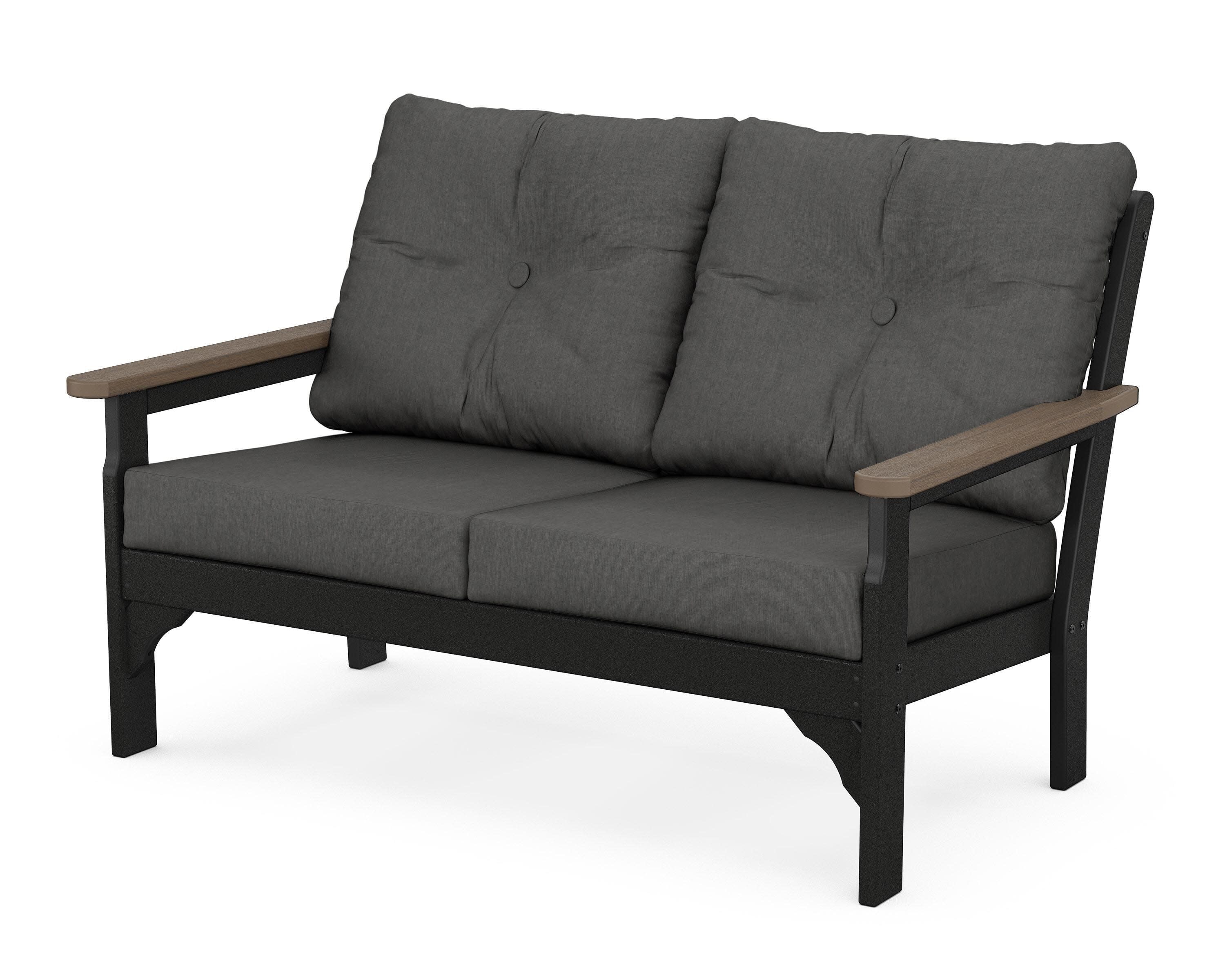 Vineyard Deep Seating Loveseat in Black / Kona / Spectrum Carbon