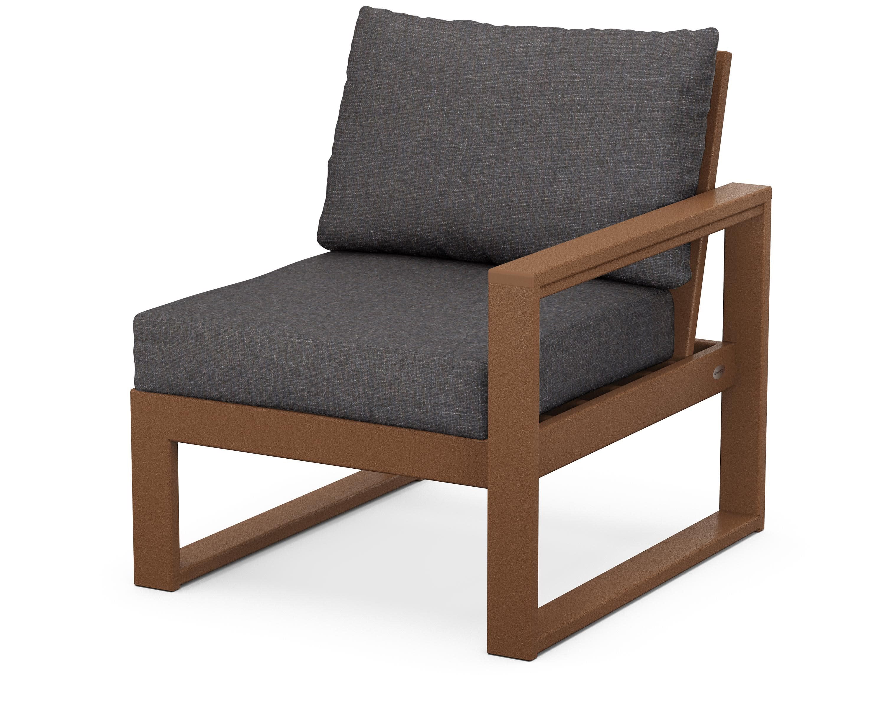 EDGE Modular Right Arm Chair in Teak / Ash Charcoal
