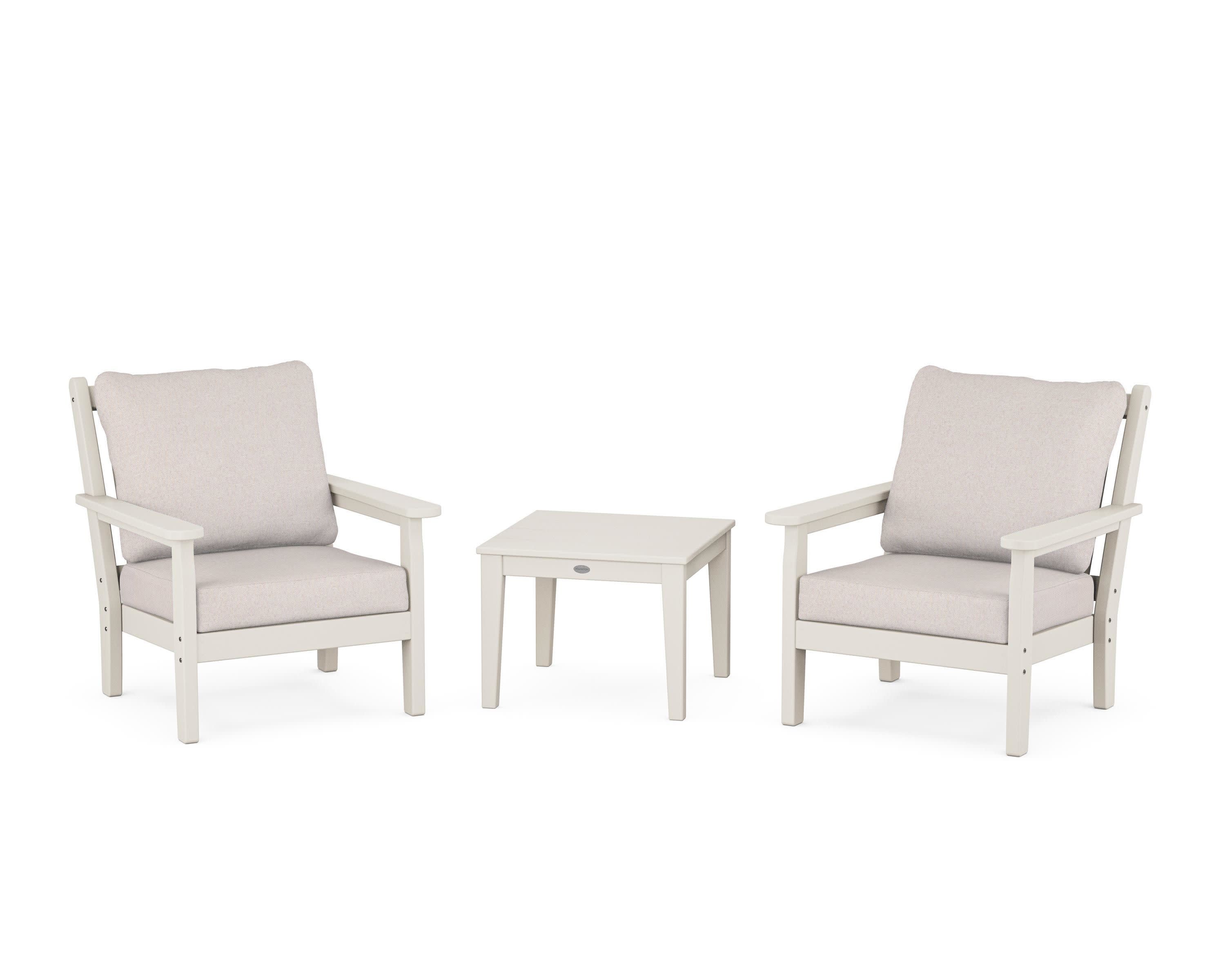 Chippendale 3-Piece Deep Seating Set in Sand / Dune Burlap