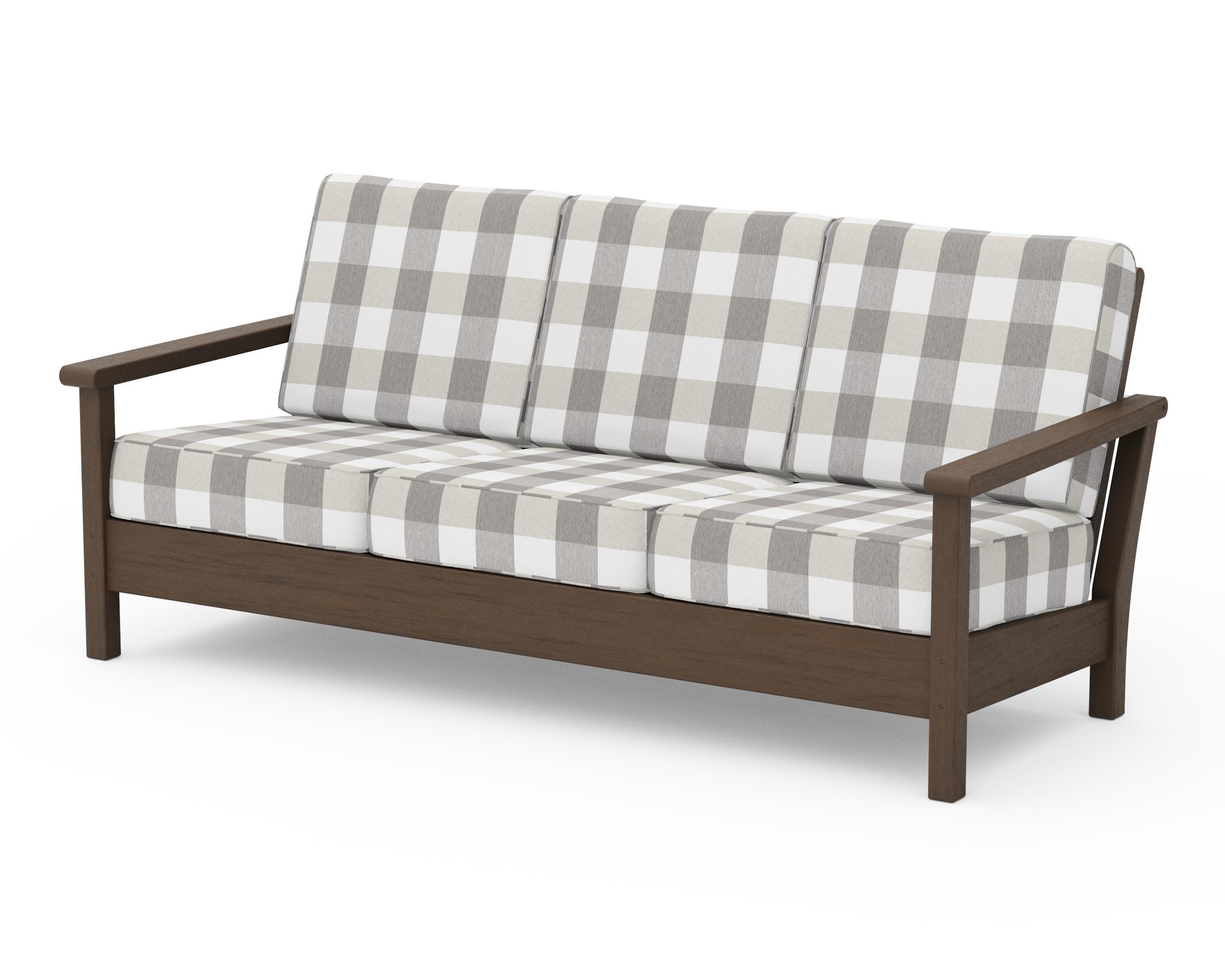 Harbour Deep Seating Sofa in Kona / Buffalo Plaid Grey Mist