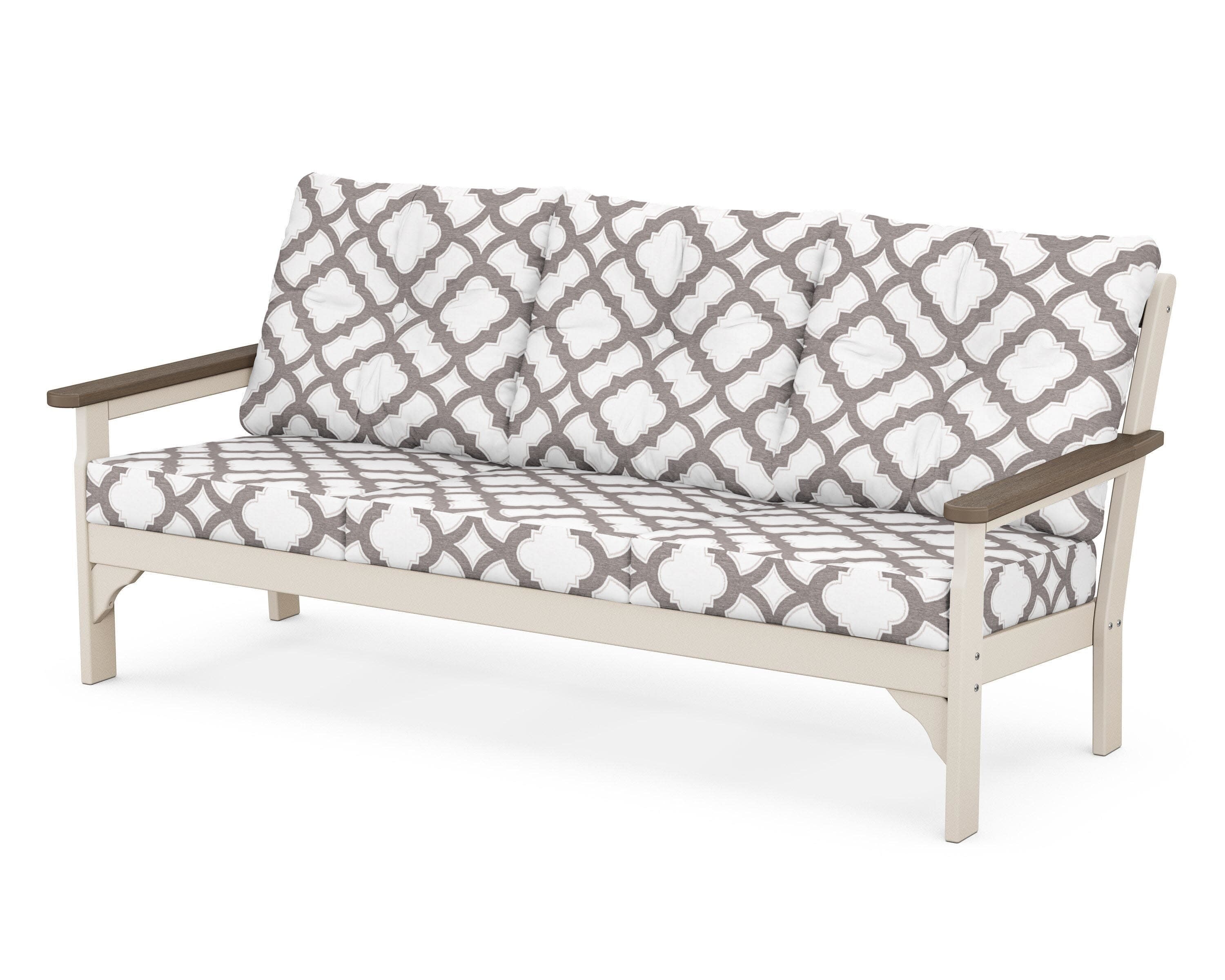 Vineyard Deep Seating Sofa in Sand / Kona / Trellis Grey Mist