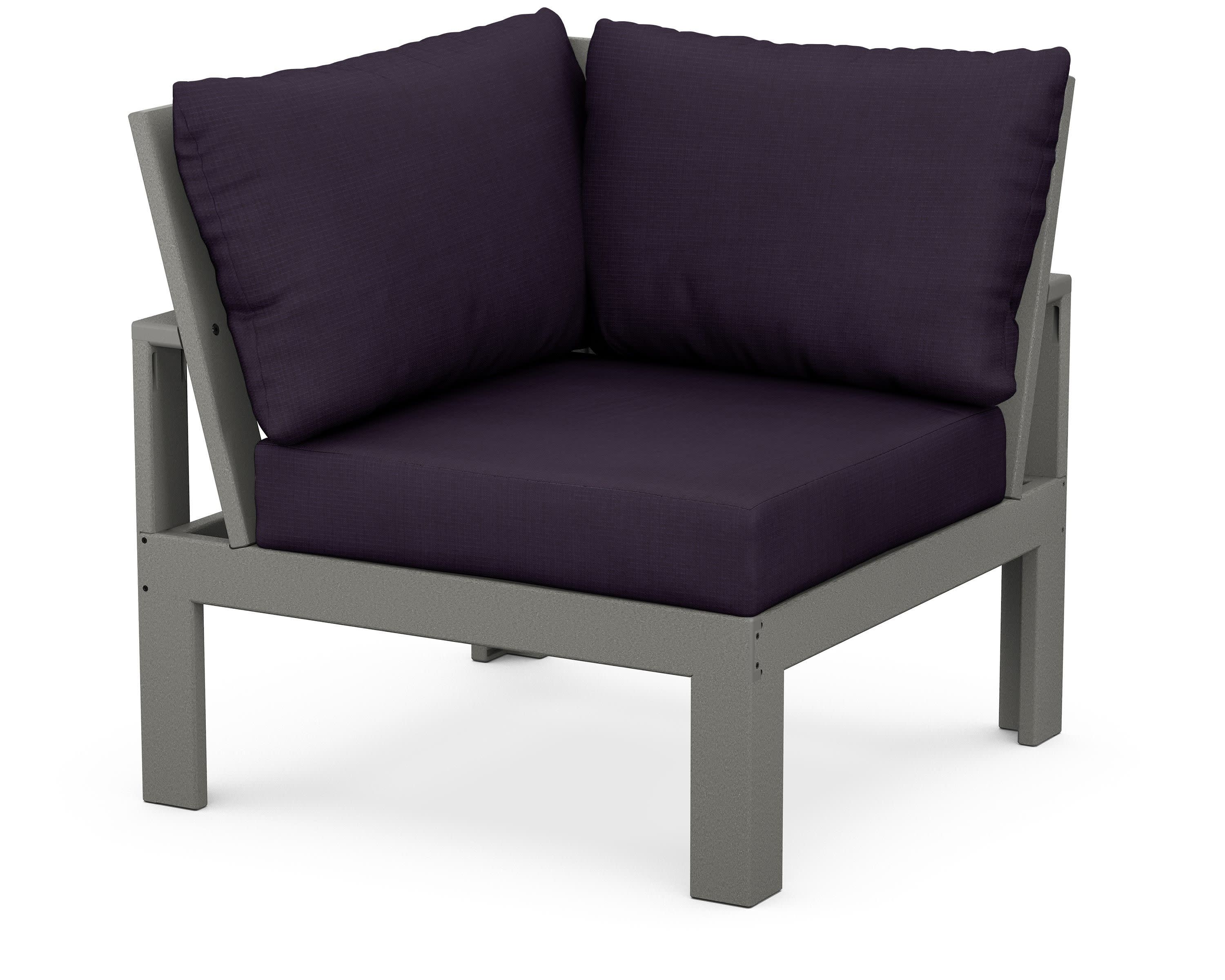 Modular Corner Chair in Slate Grey / Navy Linen