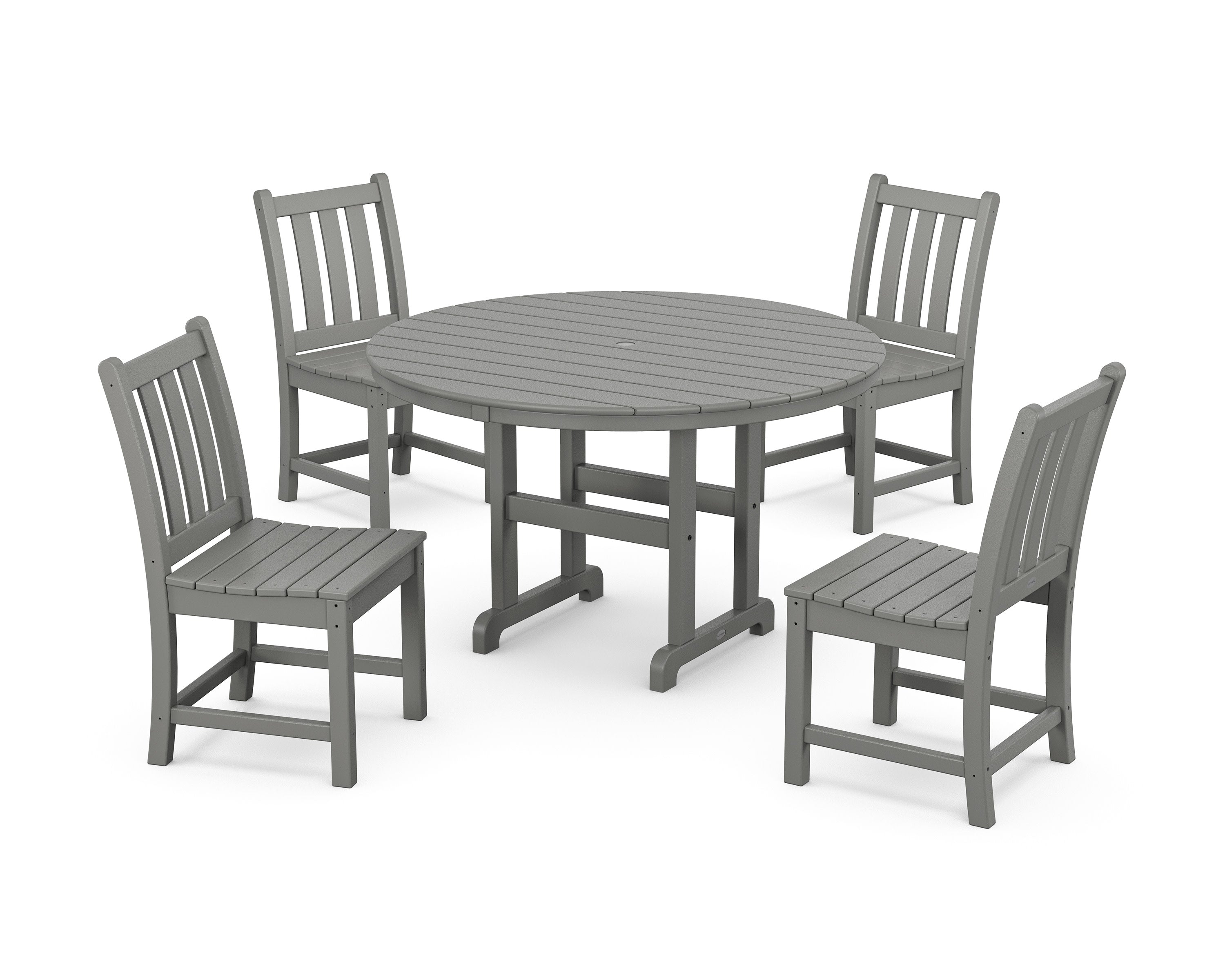 Traditional Garden Side Chair 5-Piece Round Farmhouse Dining Set