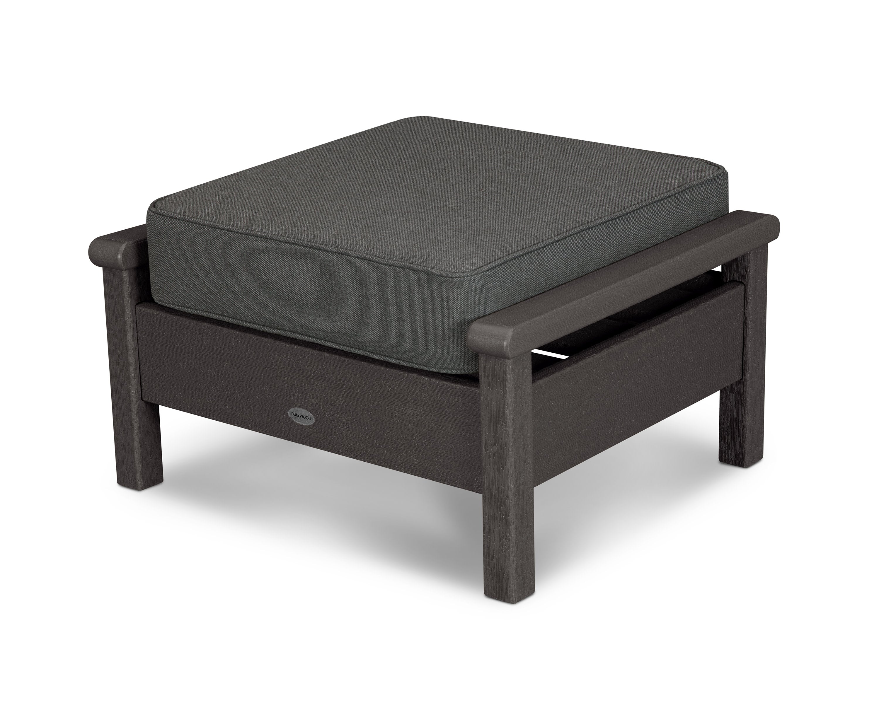 Harbour Deep Seating Ottoman in Vintage Coffee / Blend Coal