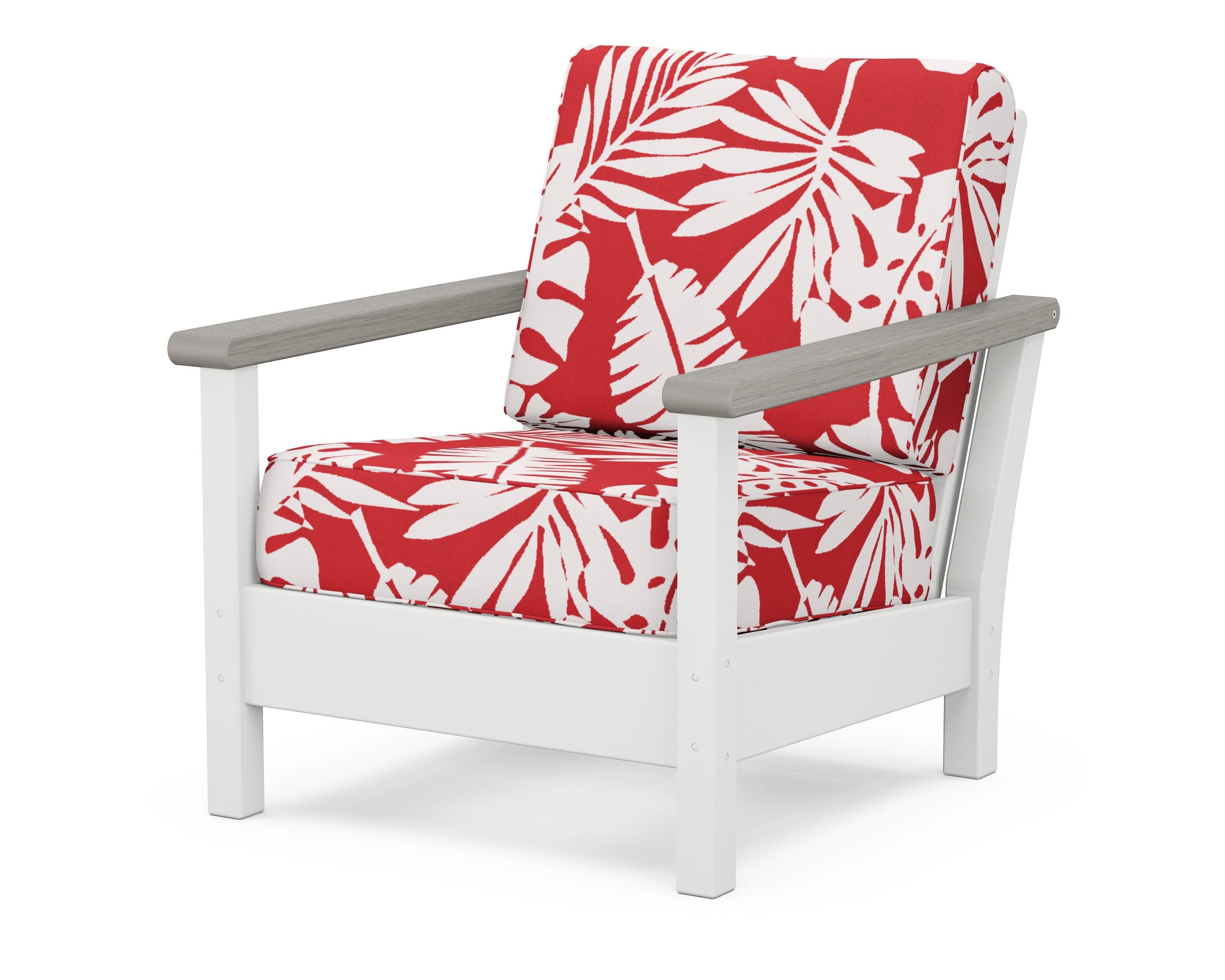 Harbour Deep Seating Chair in White / Driftwood / Leaf Crimson