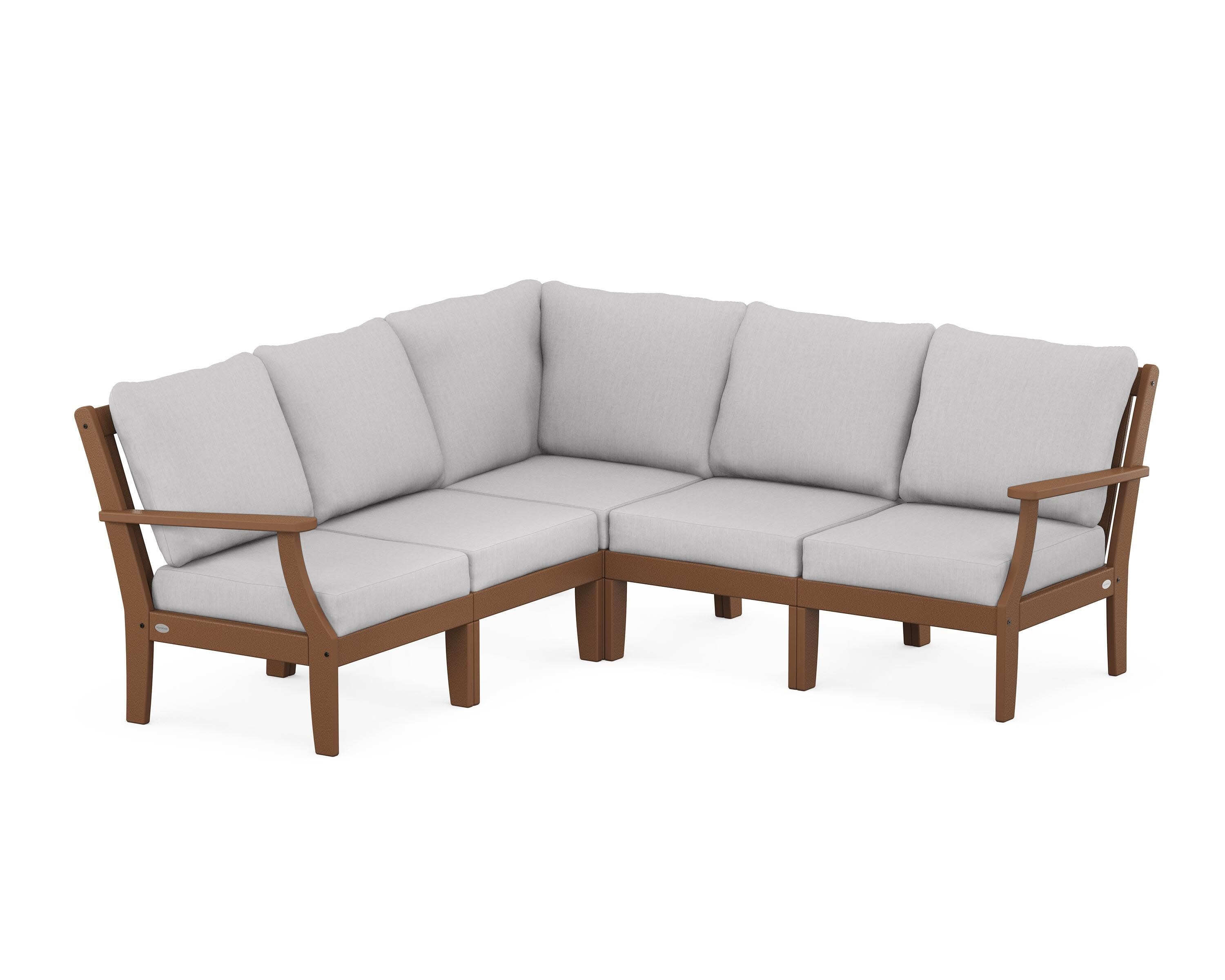 Braxton Modular 5-Piece Deep Seating Set in Teak / Granite