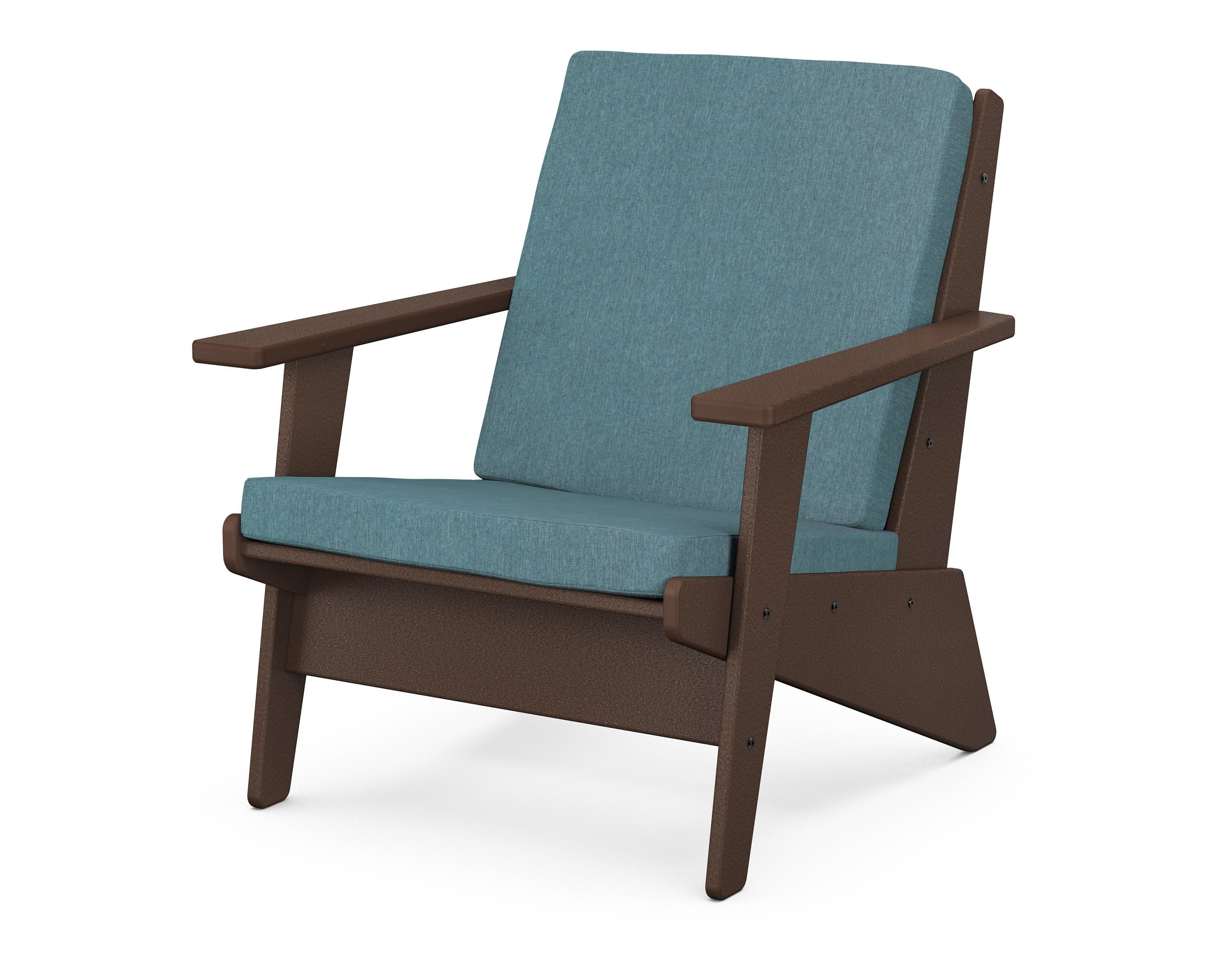 Riviera Modern Lounge Chair in Mahogany / Ocean Teal