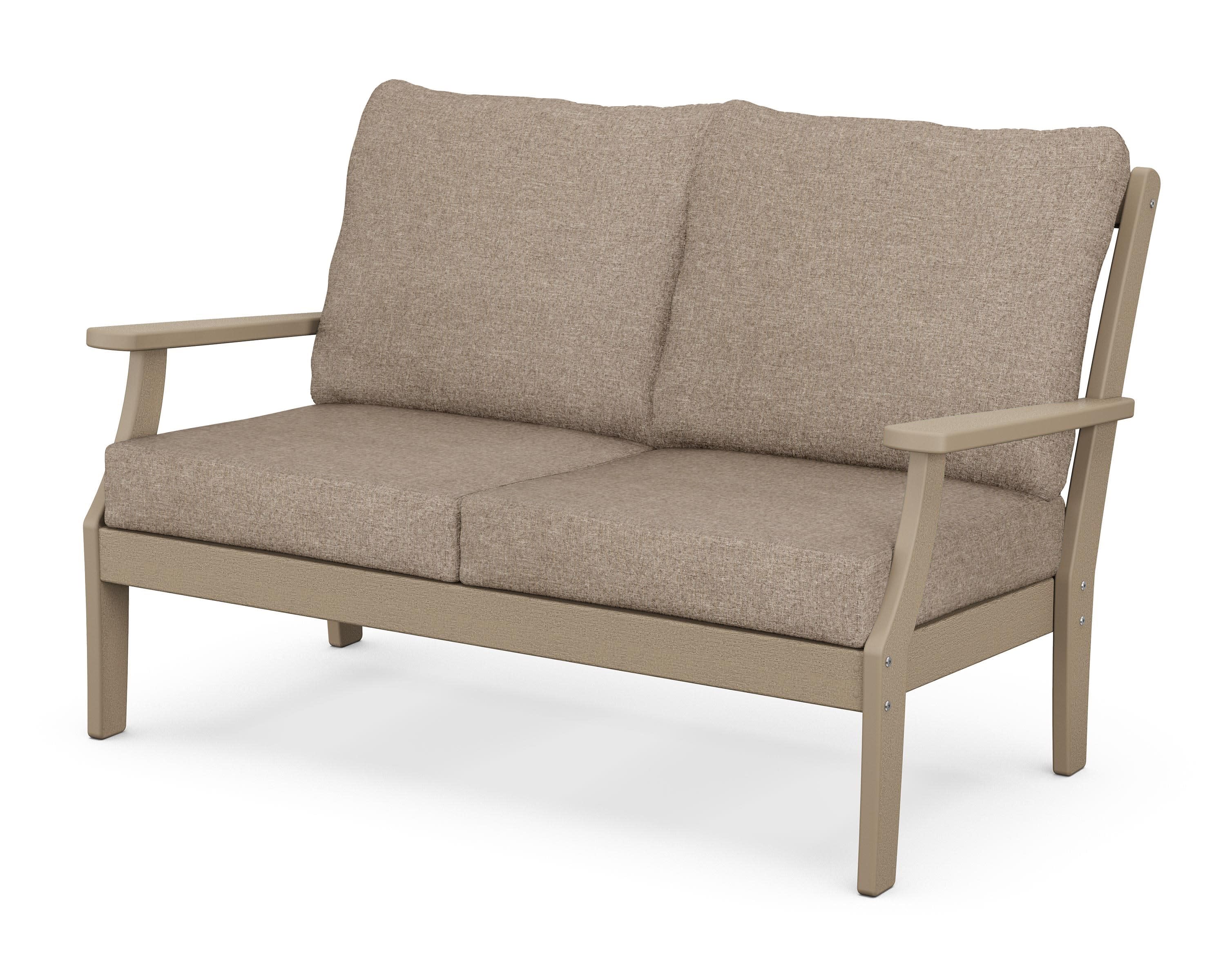 Braxton Deep Seating Loveseat in Vintage Sahara / Spiced Burlap