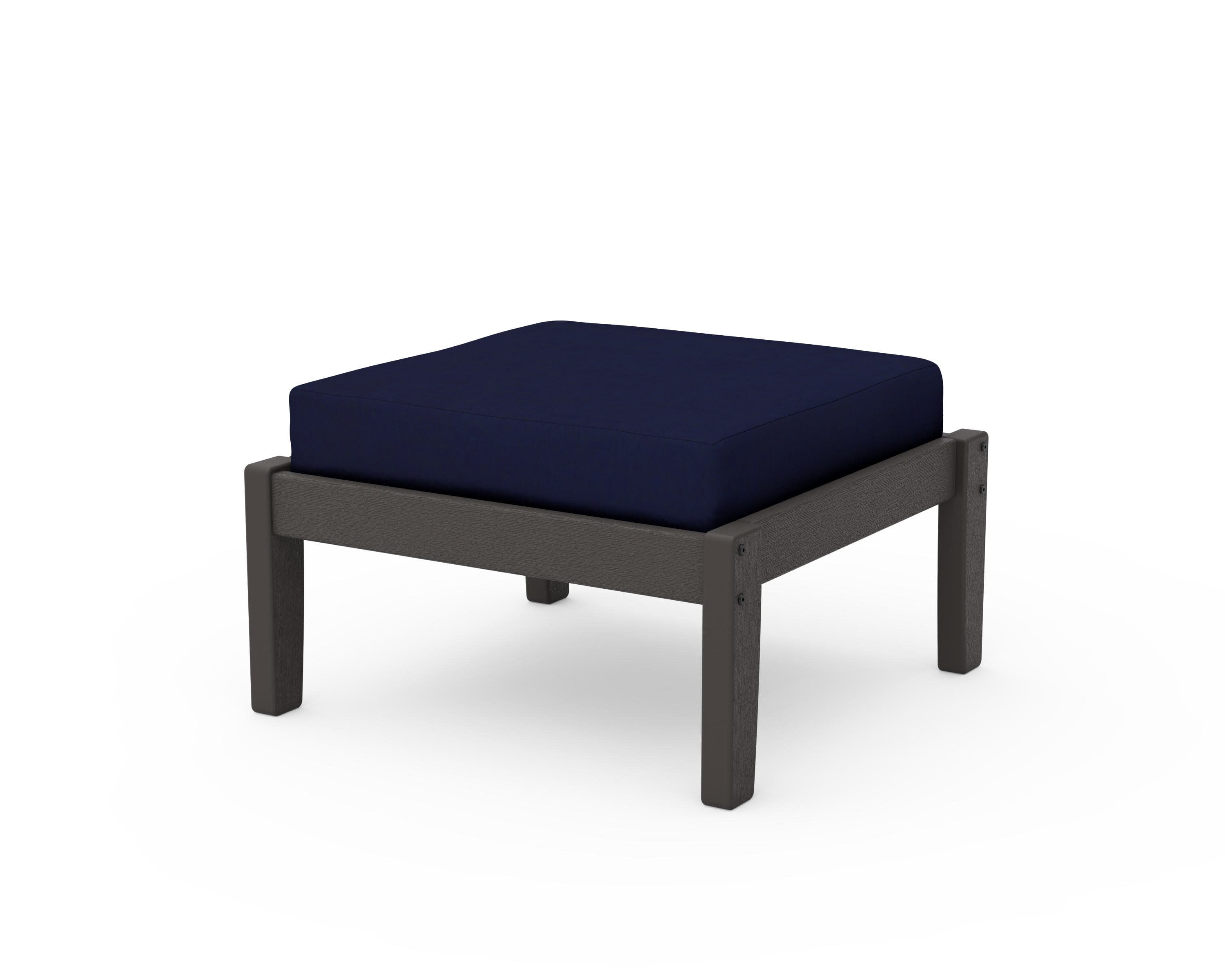 Deep Seating Ottoman in Vintage Coffee / Navy