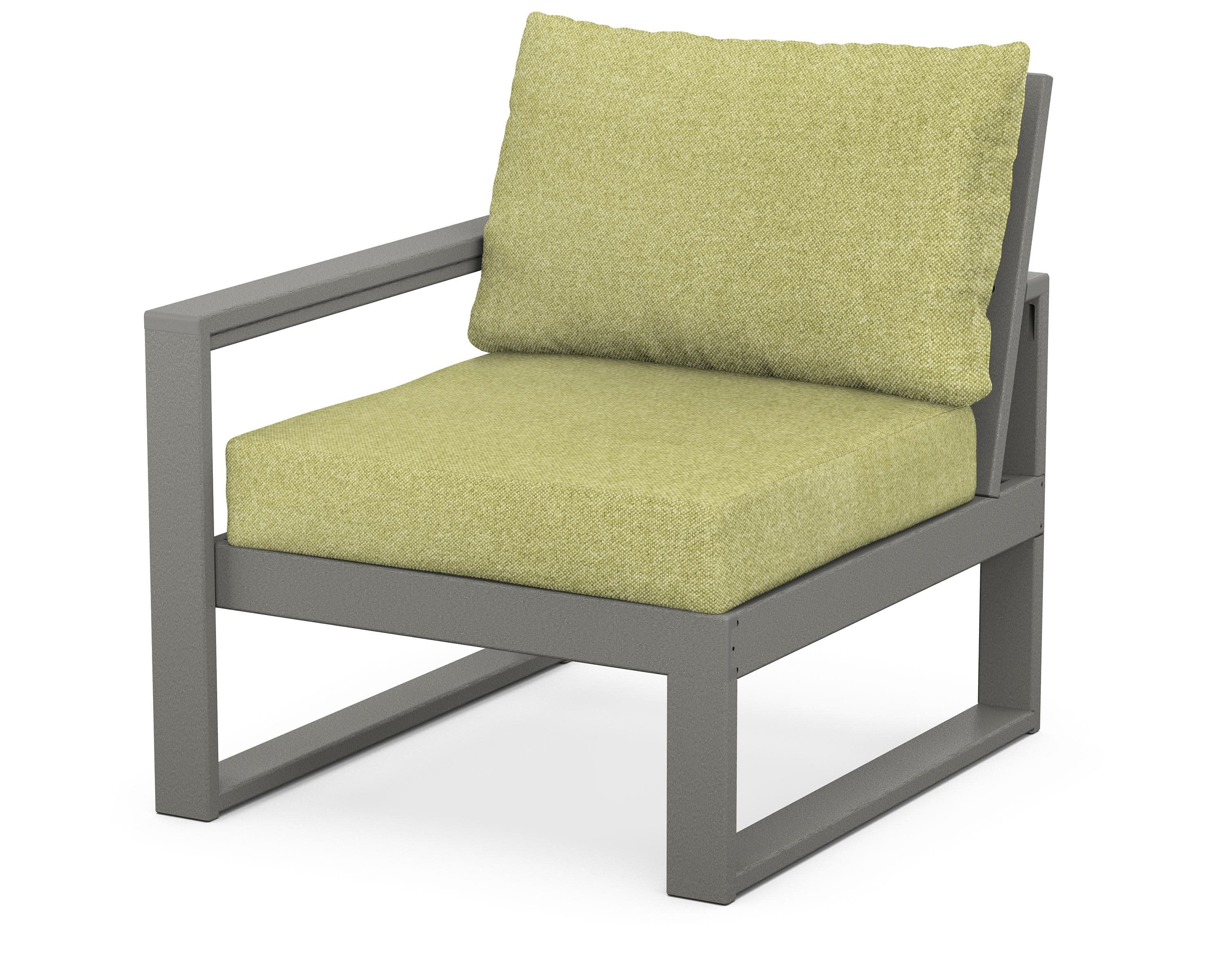 EDGE Modular Left Arm Chair in Slate Grey / Chartreuse Boucle