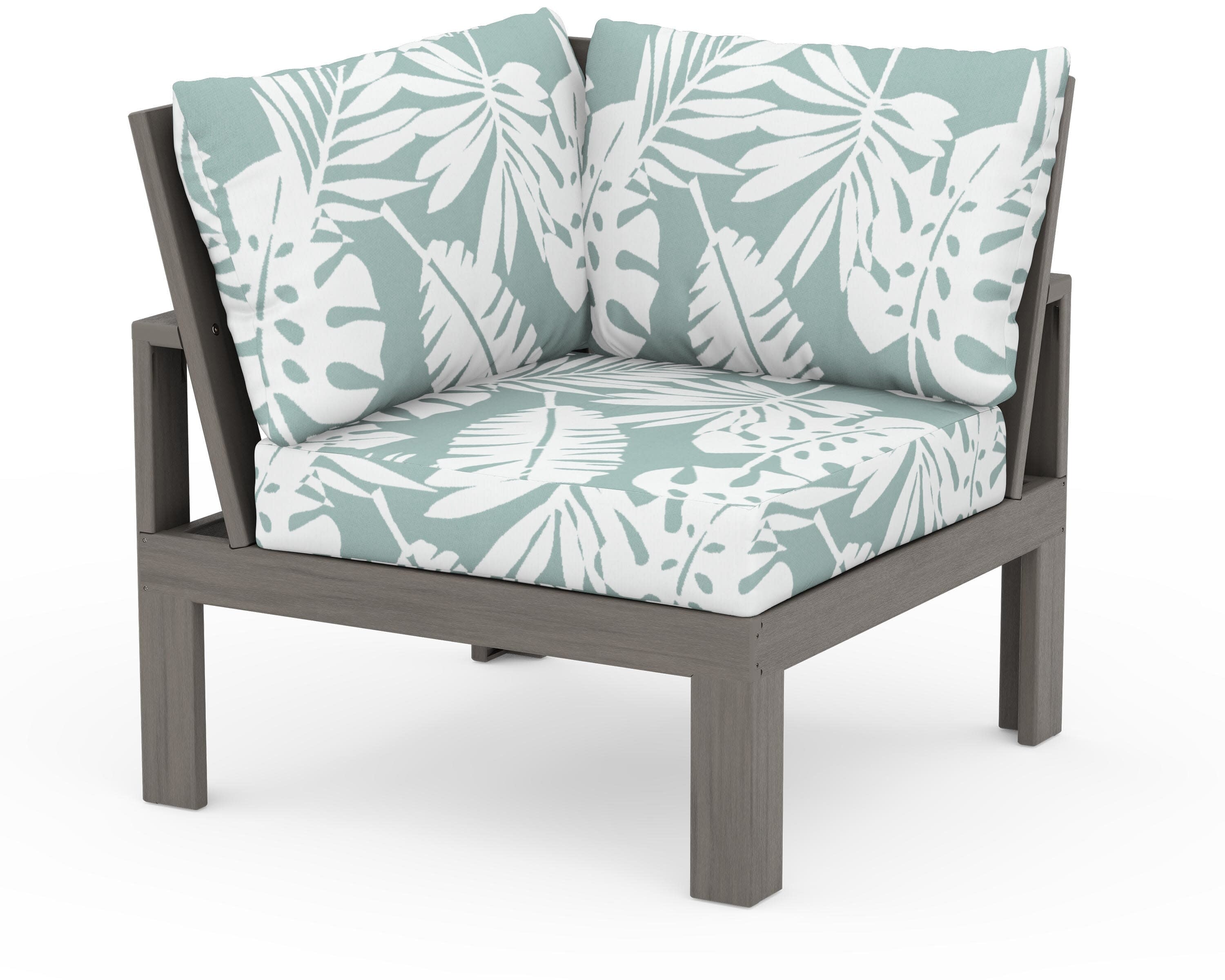 Modular Corner Chair in Driftwood / Leaf Glacier Spa