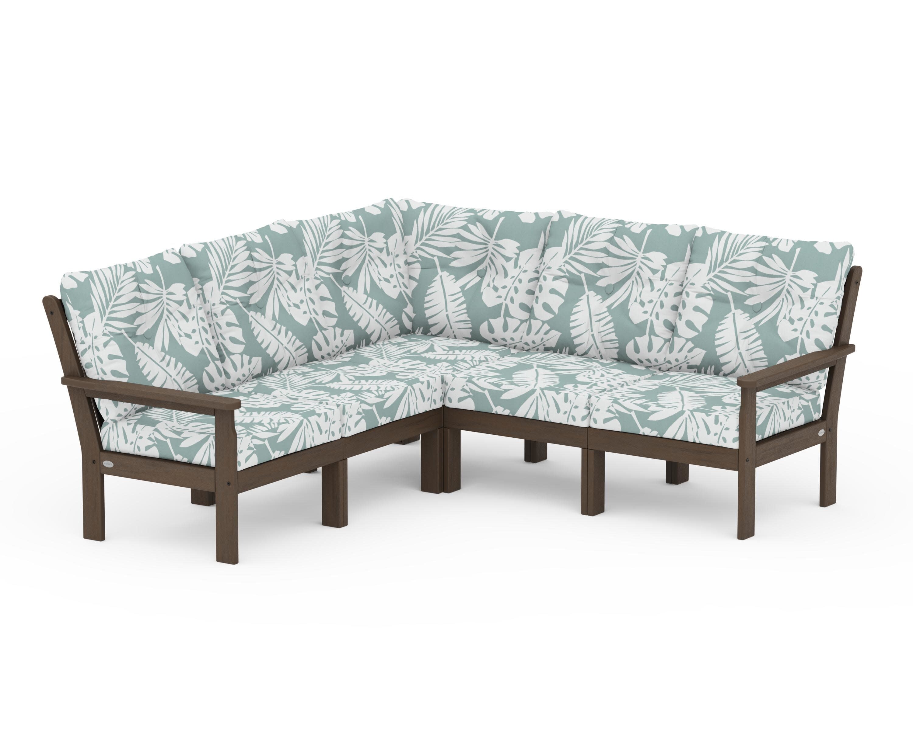 Vineyard 5-Piece Sectional in Kona / Leaf Glacier Spa