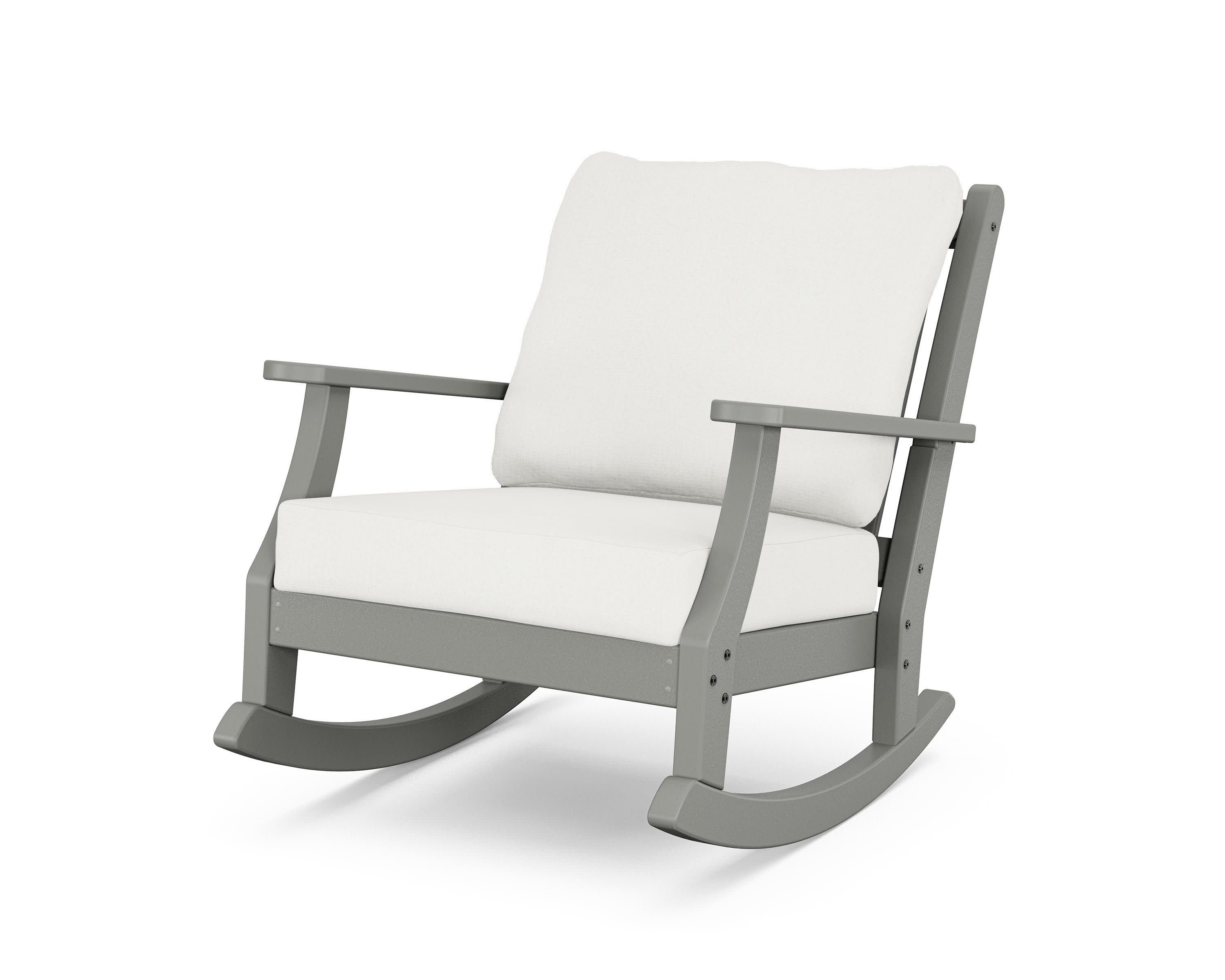 Wovendale Deep Seating Rocking Chair in Slate Grey / Natural Linen