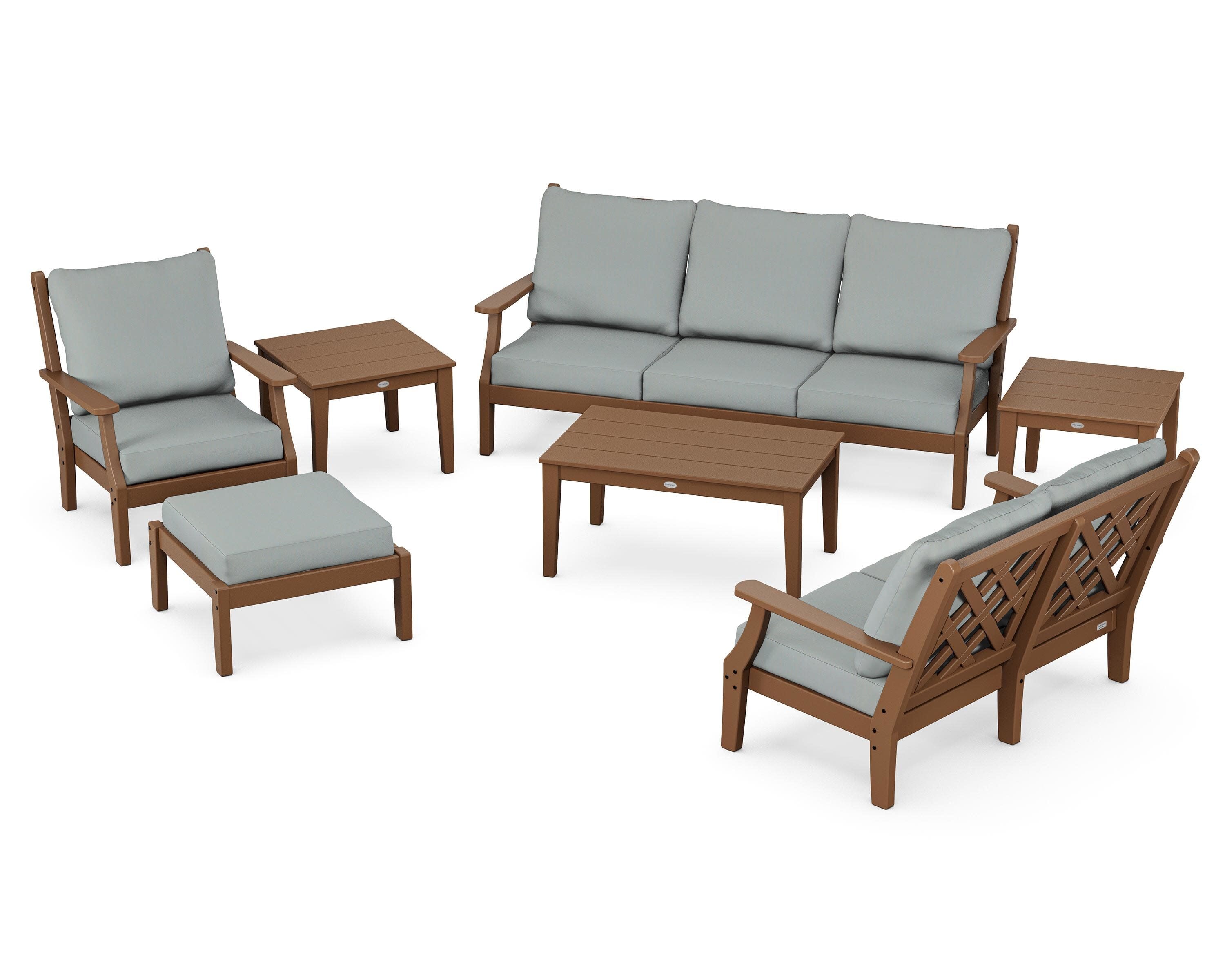 Wovendale 7-Piece Deep Seating Set in Teak / Spa