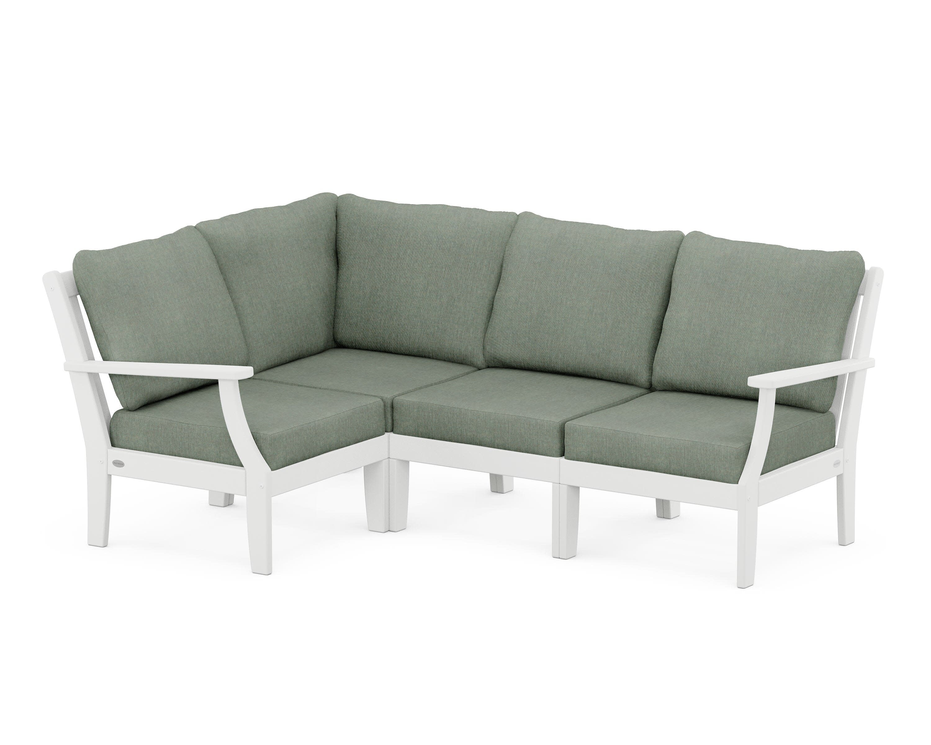 Braxton Modular 4-Piece Deep Seating Set in White / Cast Sage