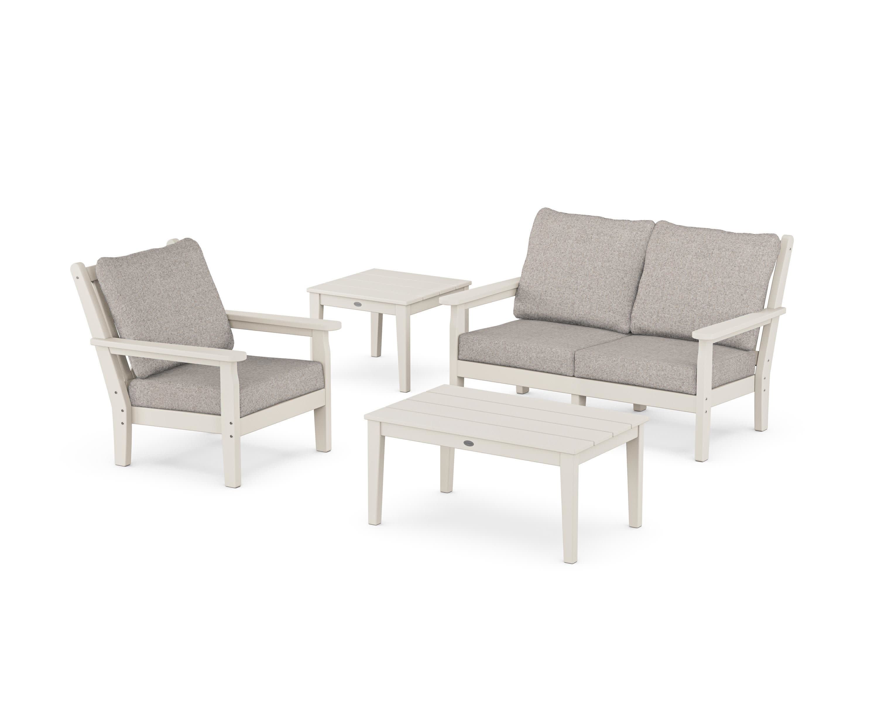Chippendale 4-Piece Deep Seating Set in Sand / Weathered Tweed