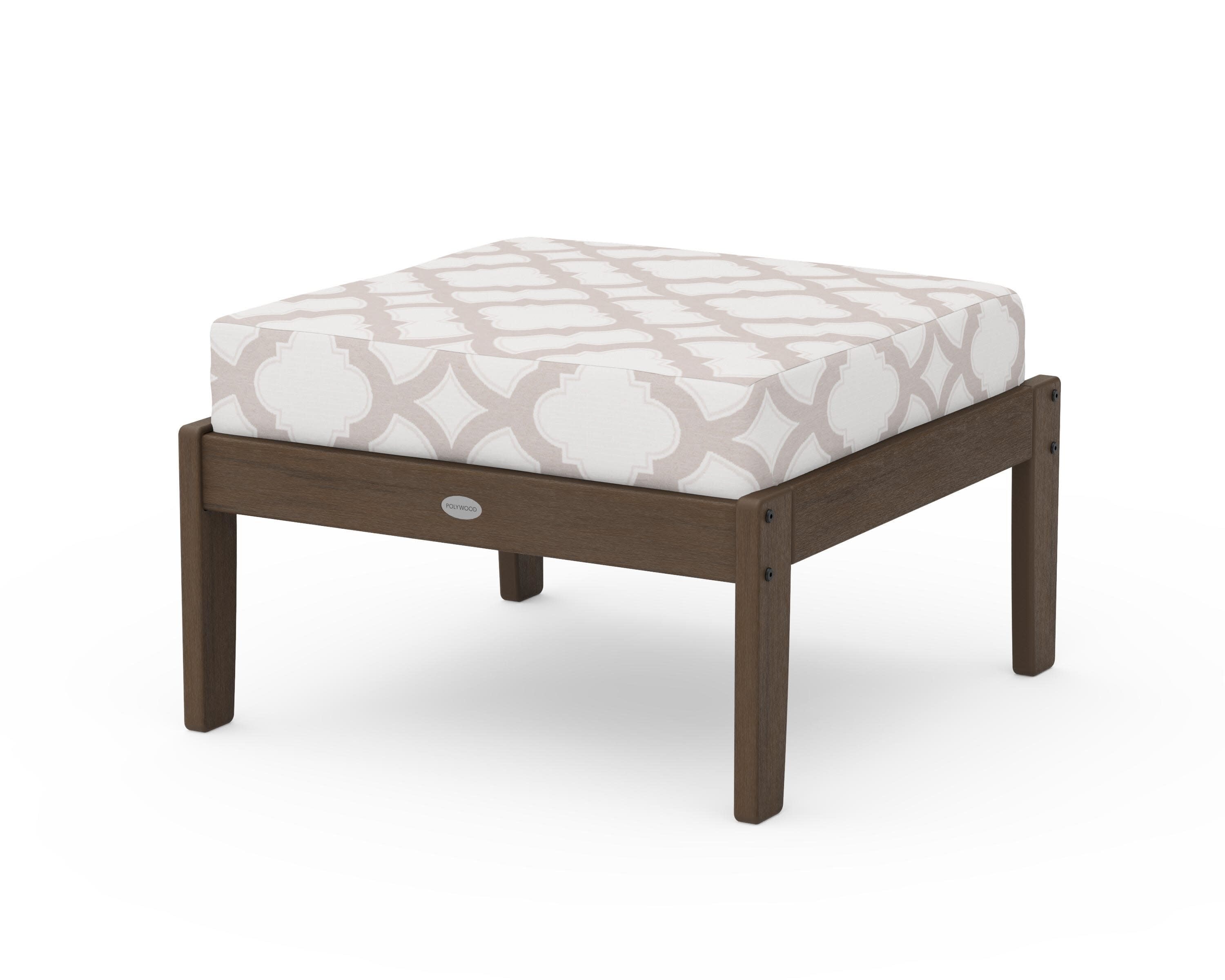 Braxton Deep Seating Ottoman in Kona / Trellis Dune Burlap