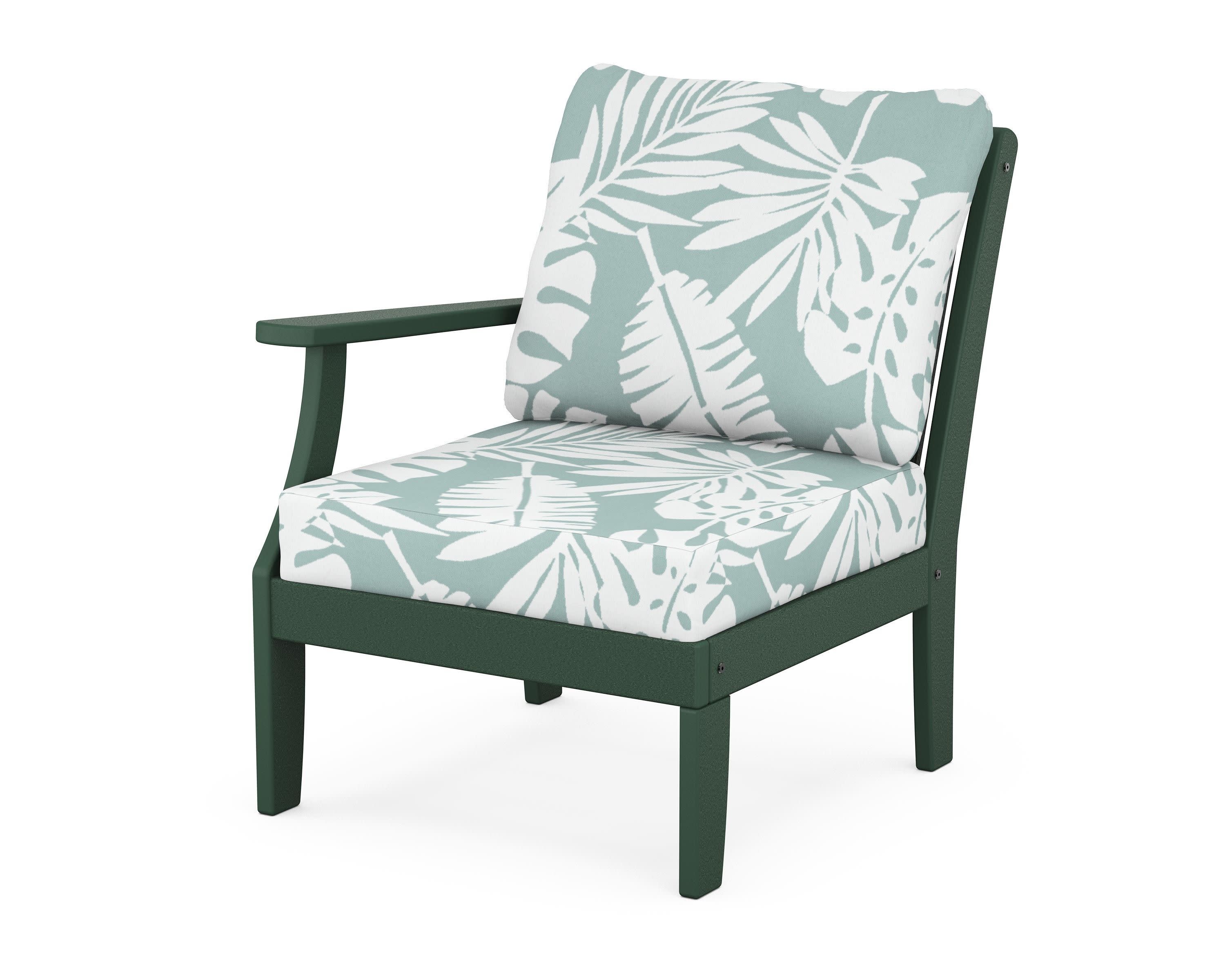 Braxton Modular Left Arm Chair in Green / Leaf Glacier Spa