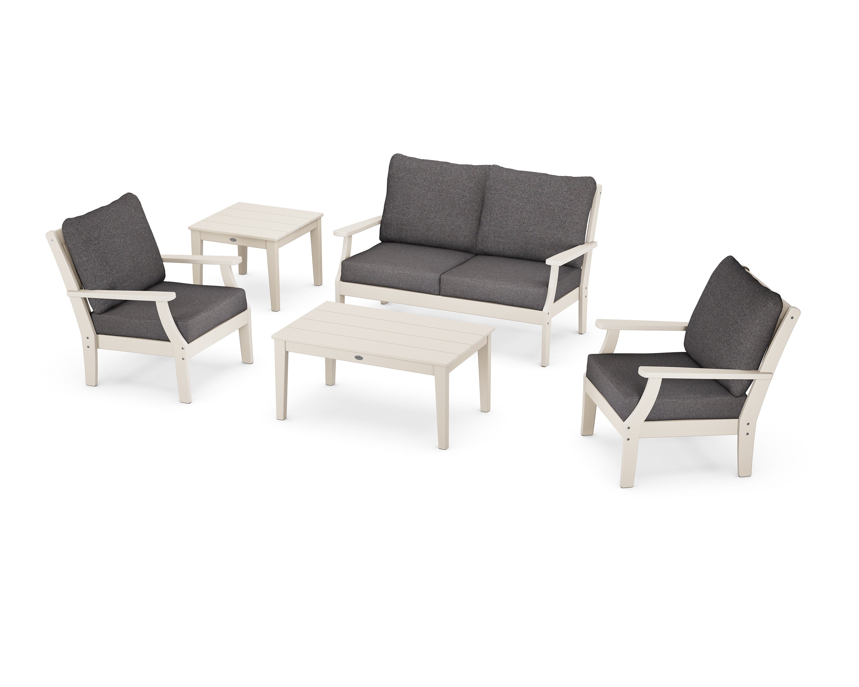 Braxton 5-Piece Deep Seating Set in Sand / Ash Charcoal