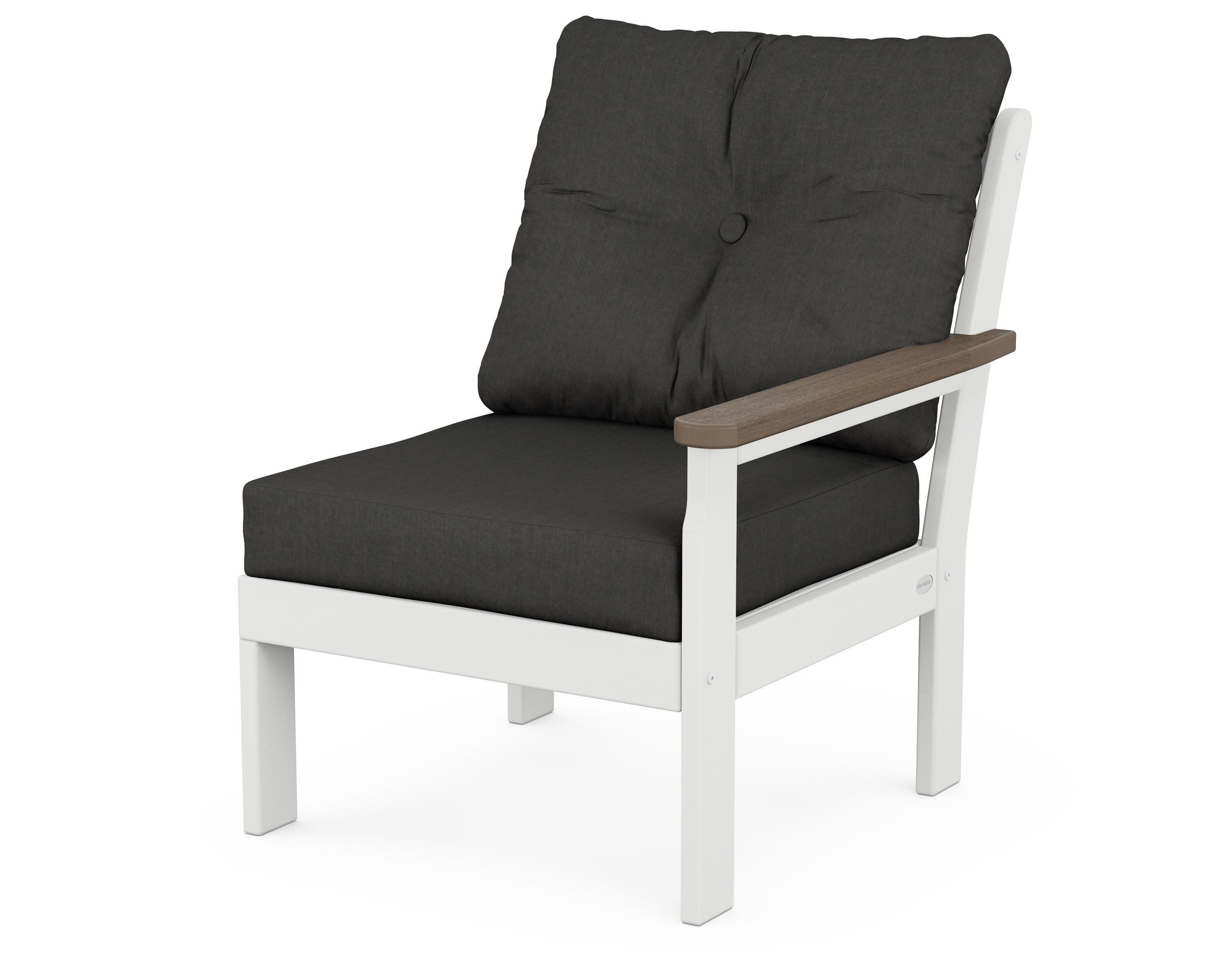 Vineyard Modular Right Arm Chair in White / Kona / Spectrum Carbon