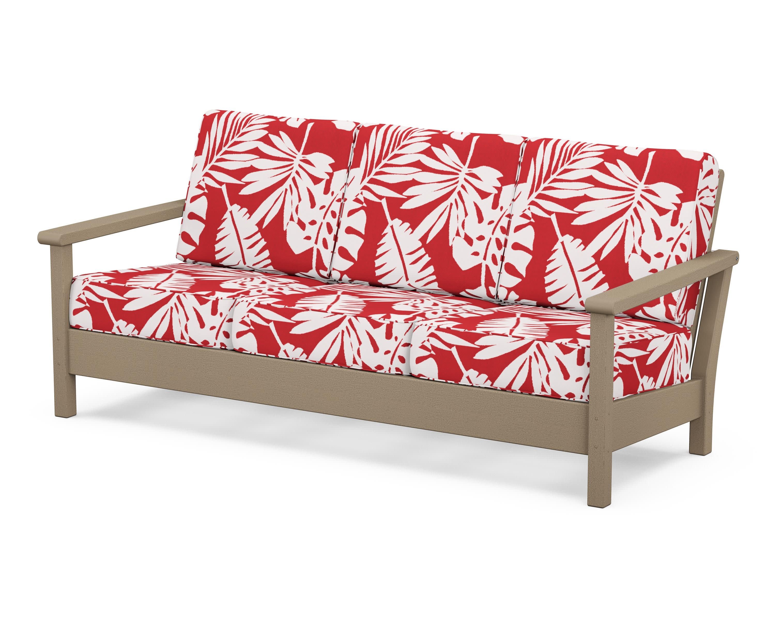 Harbour Deep Seating Sofa in Vintage Sahara / Leaf Crimson