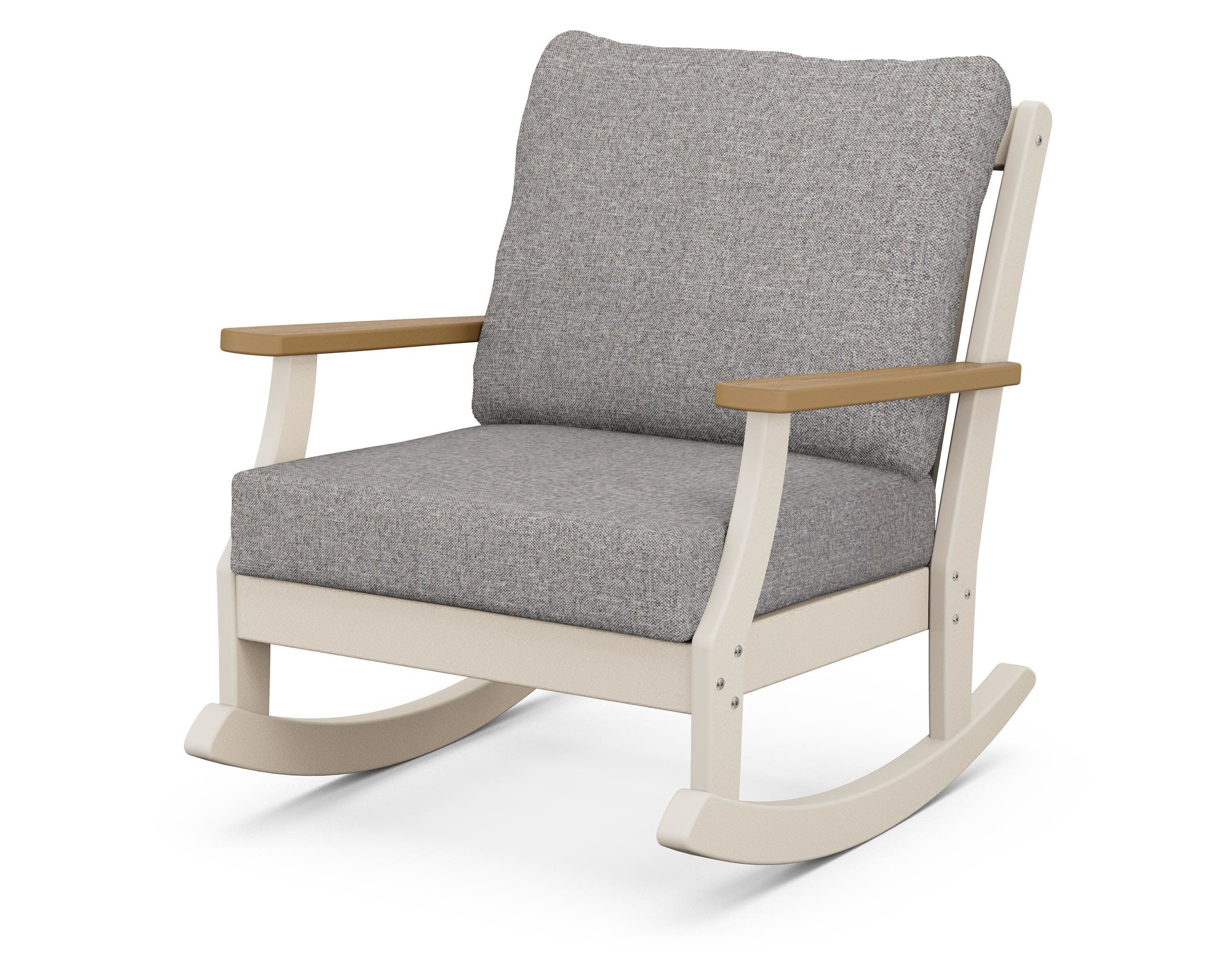 Braxton Deep Seating Rocking Chair in Sand / Natural / Grey Mist