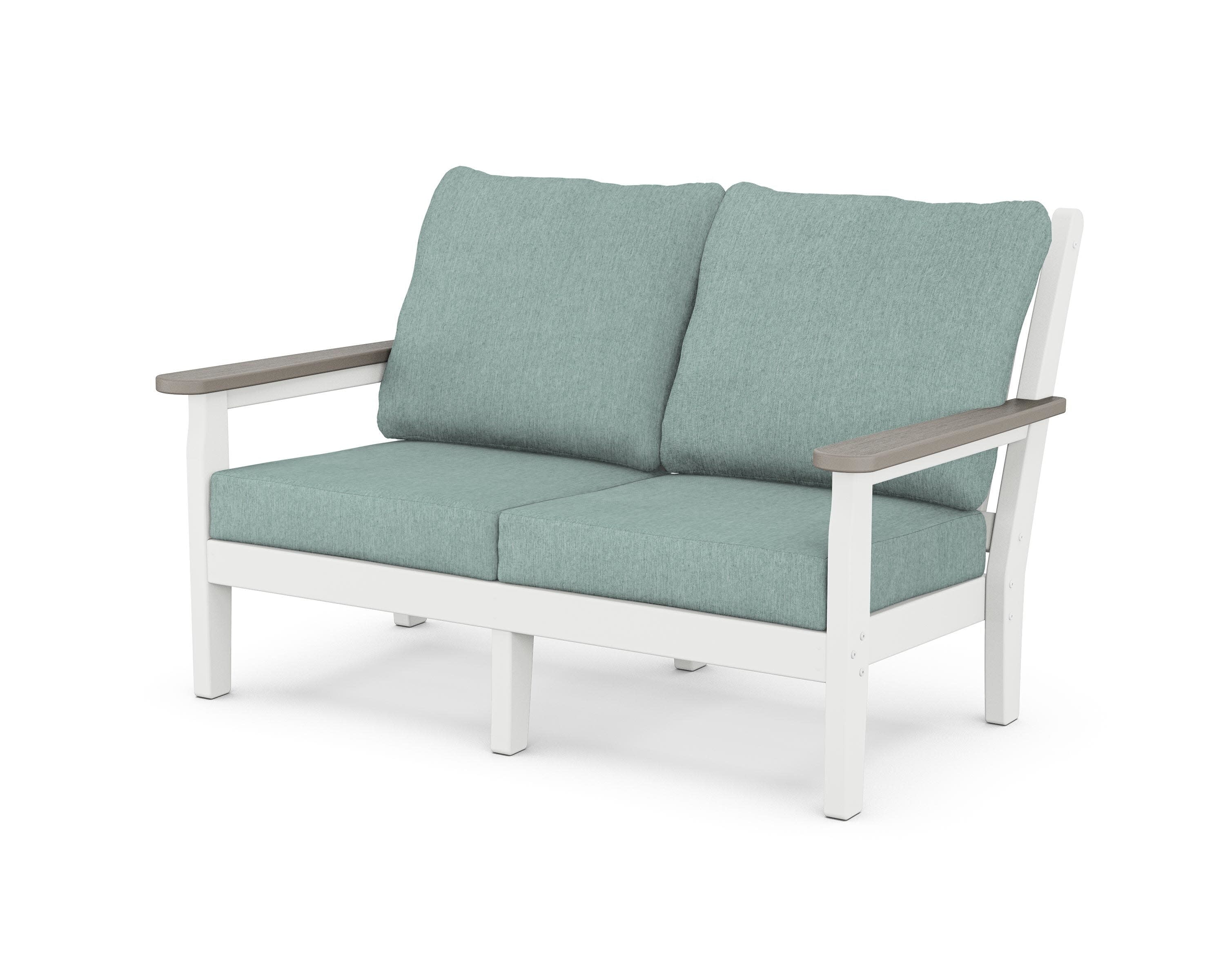 Chippendale Deep Seating Loveseat in White / Driftwood / Glacier Spa