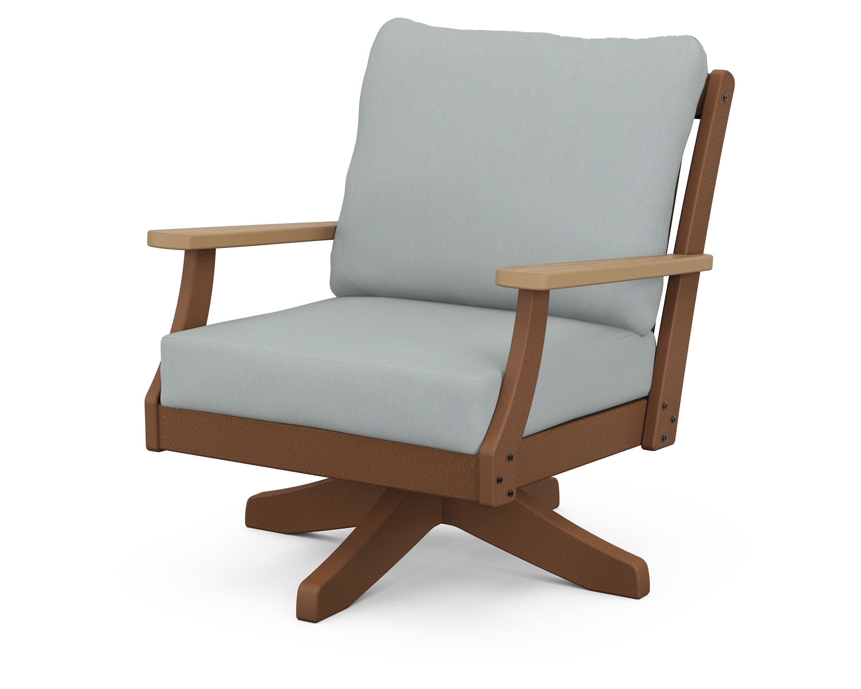 Braxton Deep Seating Swivel Chair in Teak / Natural / Spa