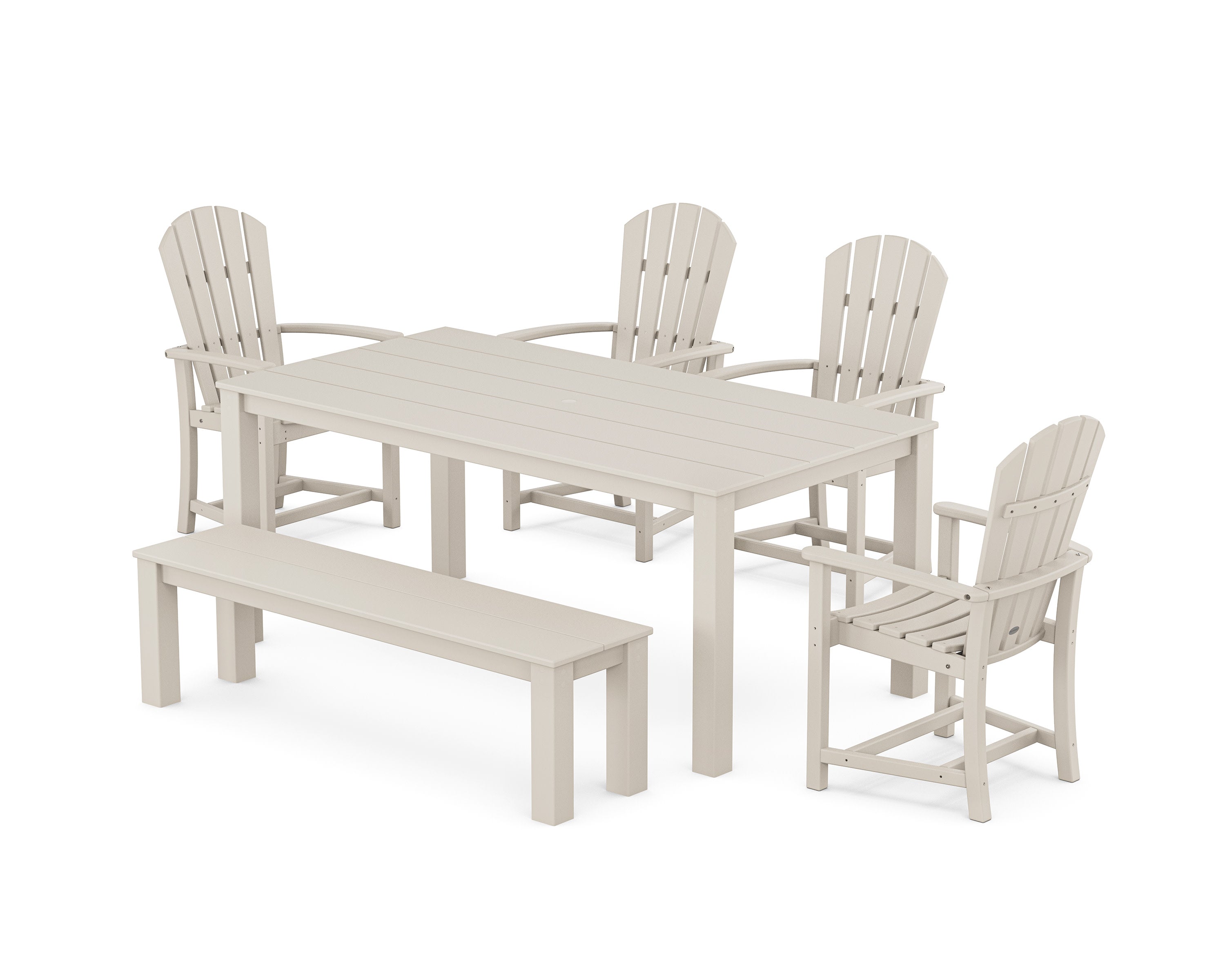 Palm Coast 6-Piece Parsons Dining Set with Bench in Sand