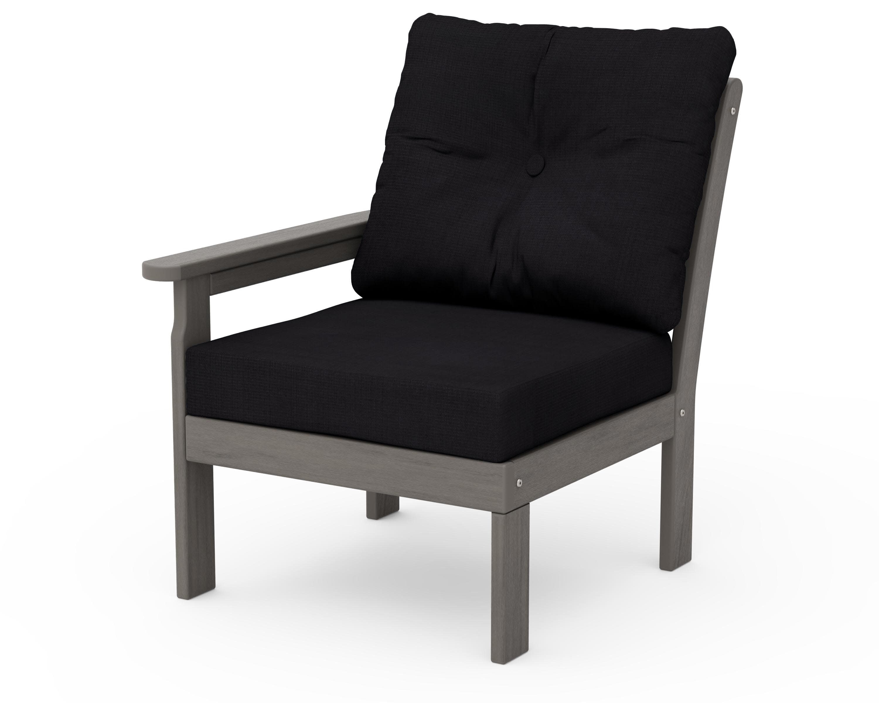 Vineyard Modular Left Arm Chair in Driftwood / Midnight Linen