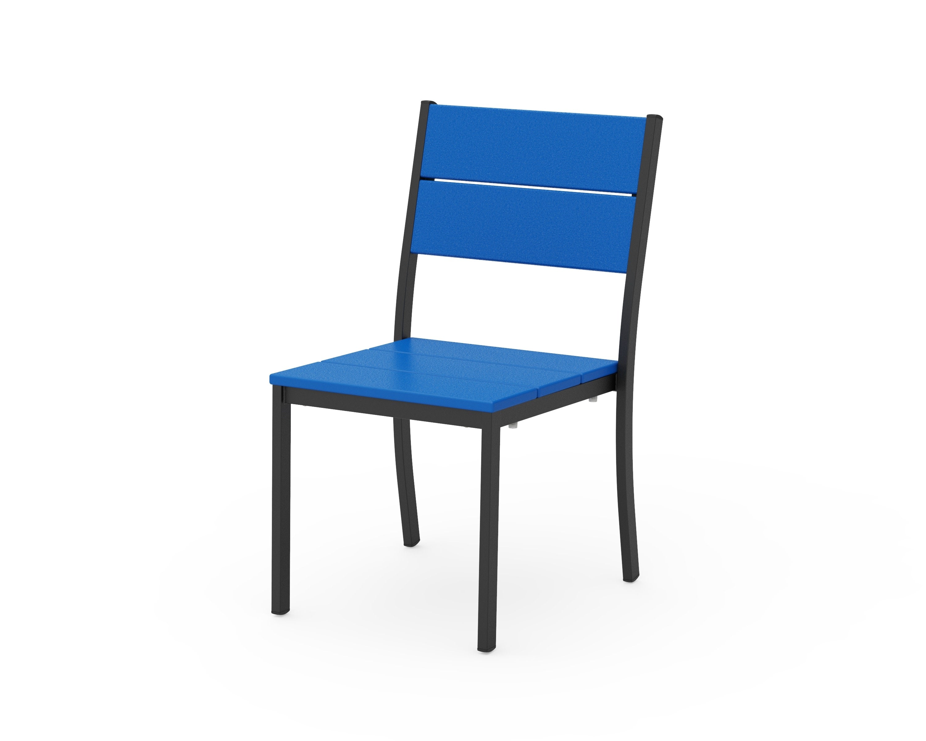 Main Street Stacking Dining Side Chair in Black / Pacific Blue