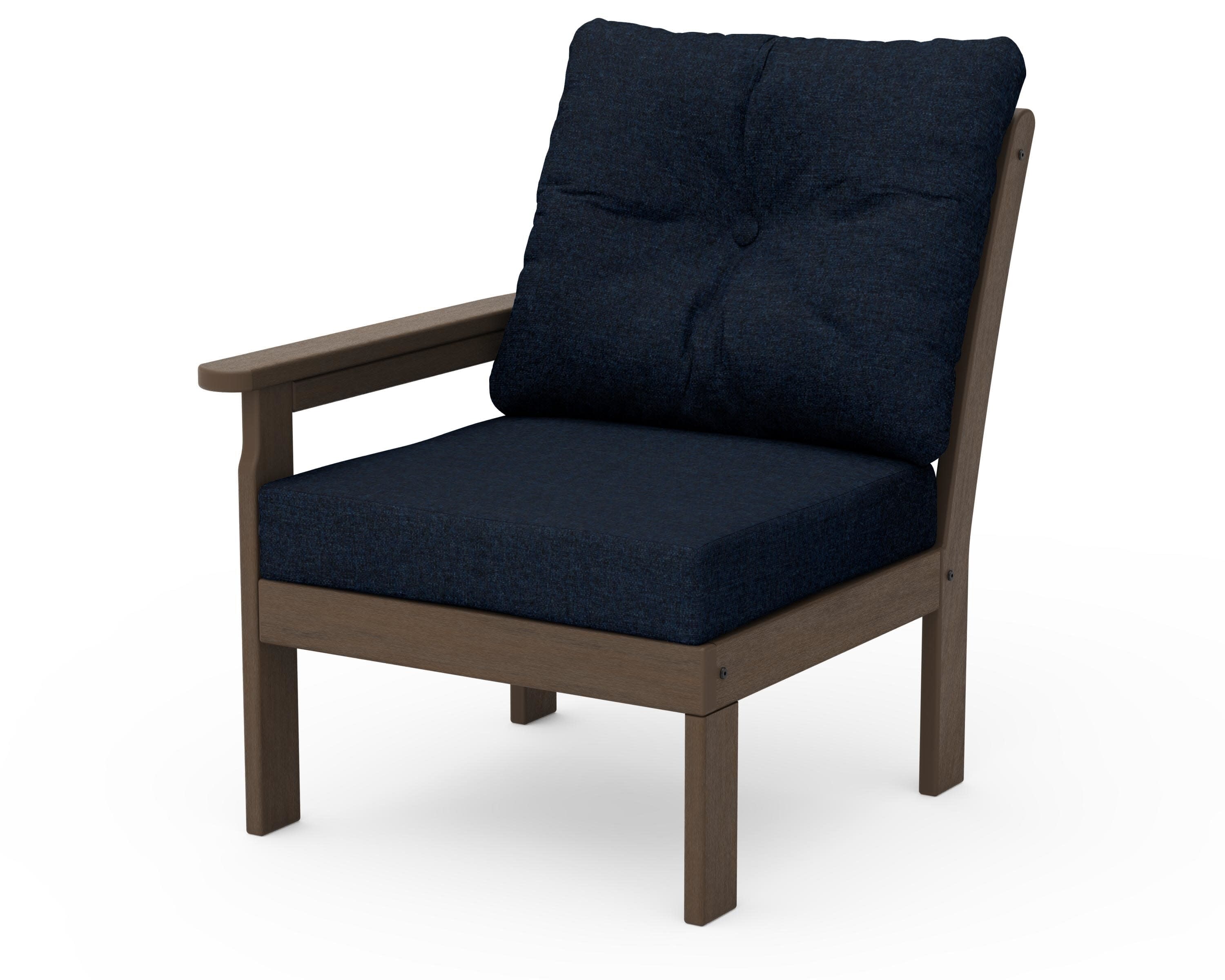Vineyard Modular Left Arm Chair in Kona / Marine Indigo