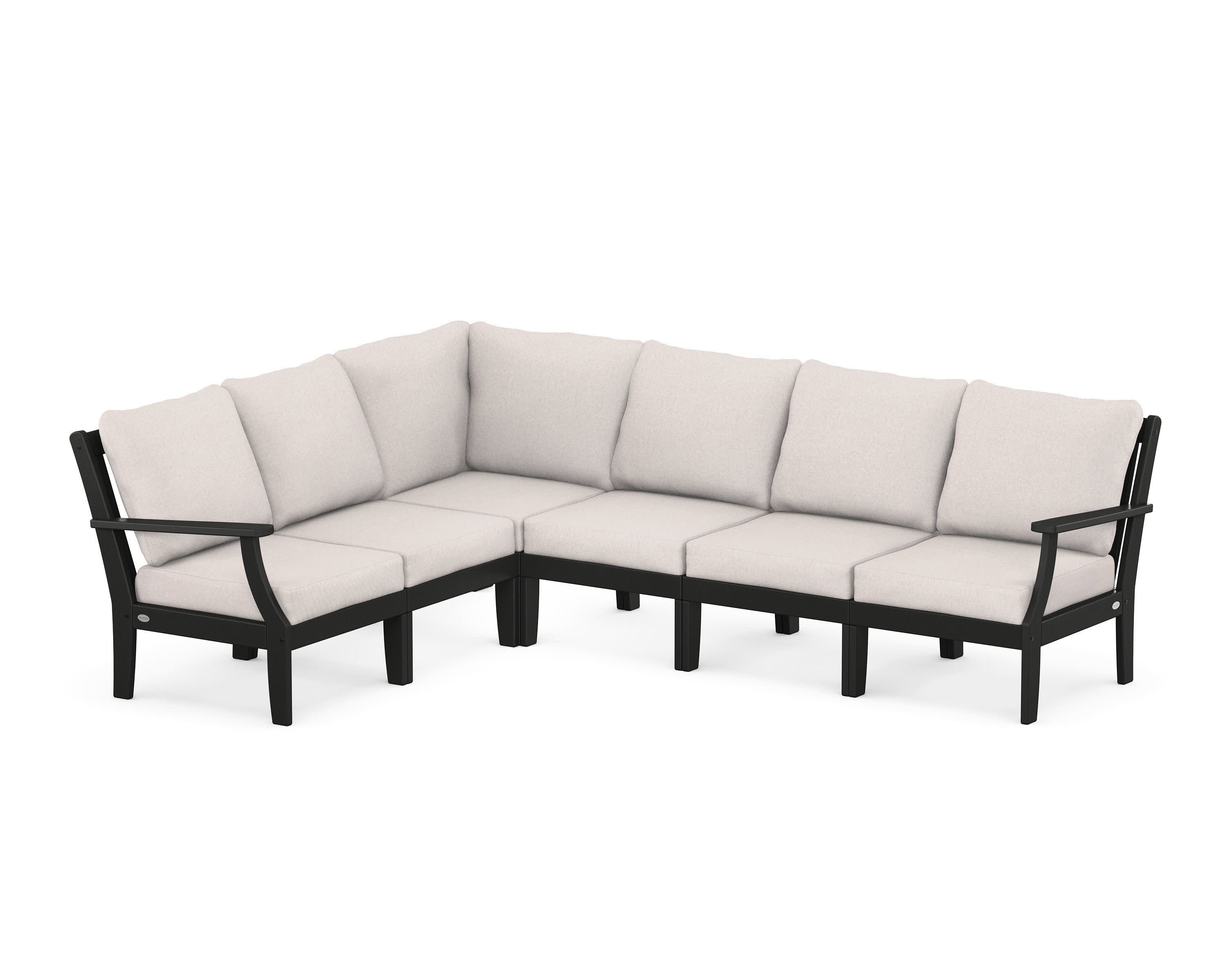 Braxton Modular 6-Piece Deep Seating Set in Black / Dune Burlap
