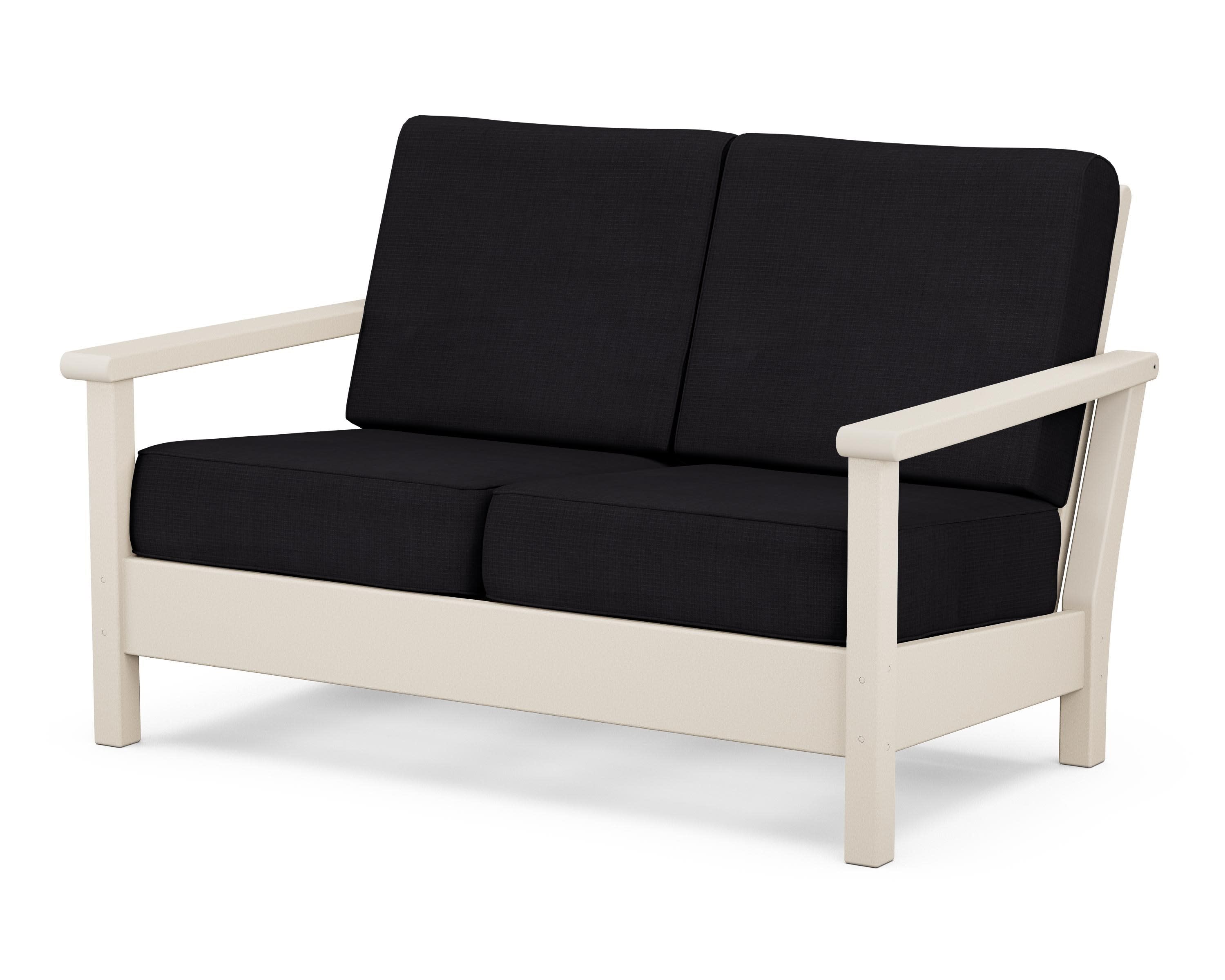 Harbour Deep Seating Loveseat in Sand / Midnight Linen