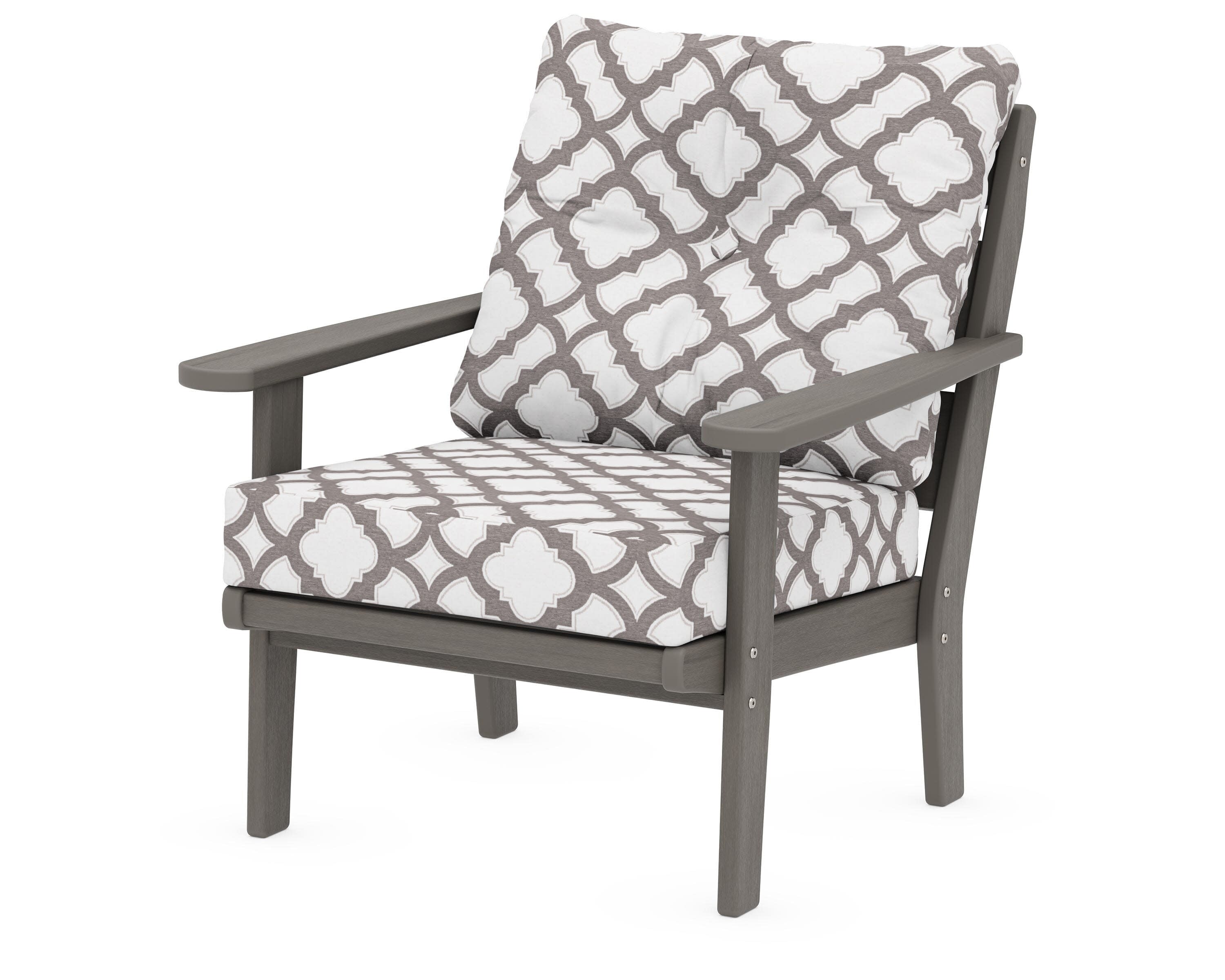 Lakeside Deep Seating Chair in Driftwood / Trellis Grey Mist