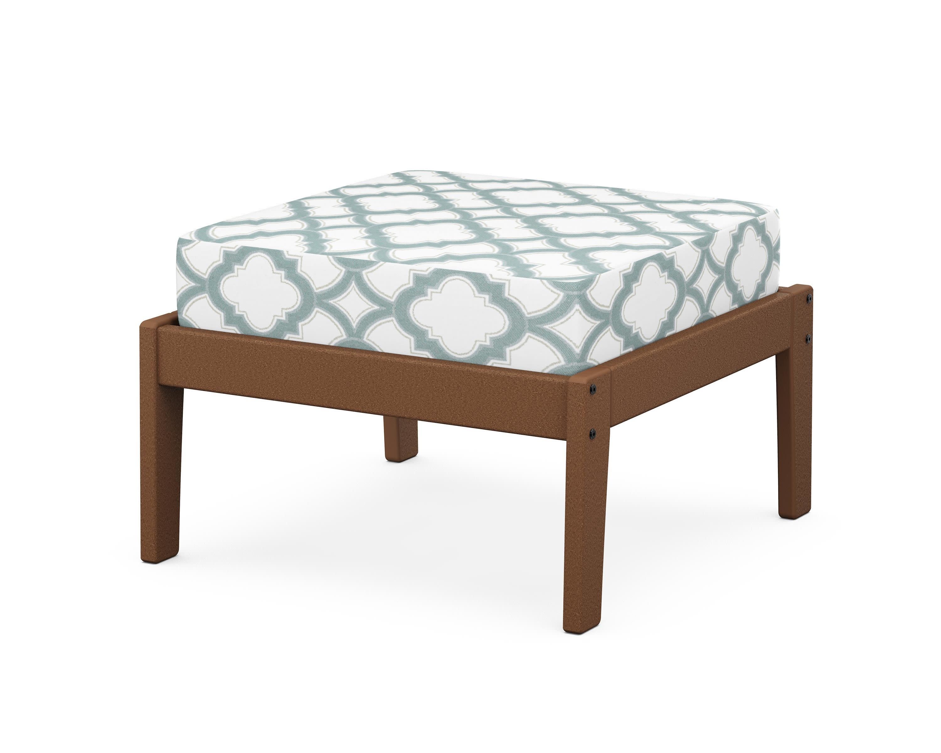 Deep Seating Ottoman in Teak / Trellis Glacier Spa