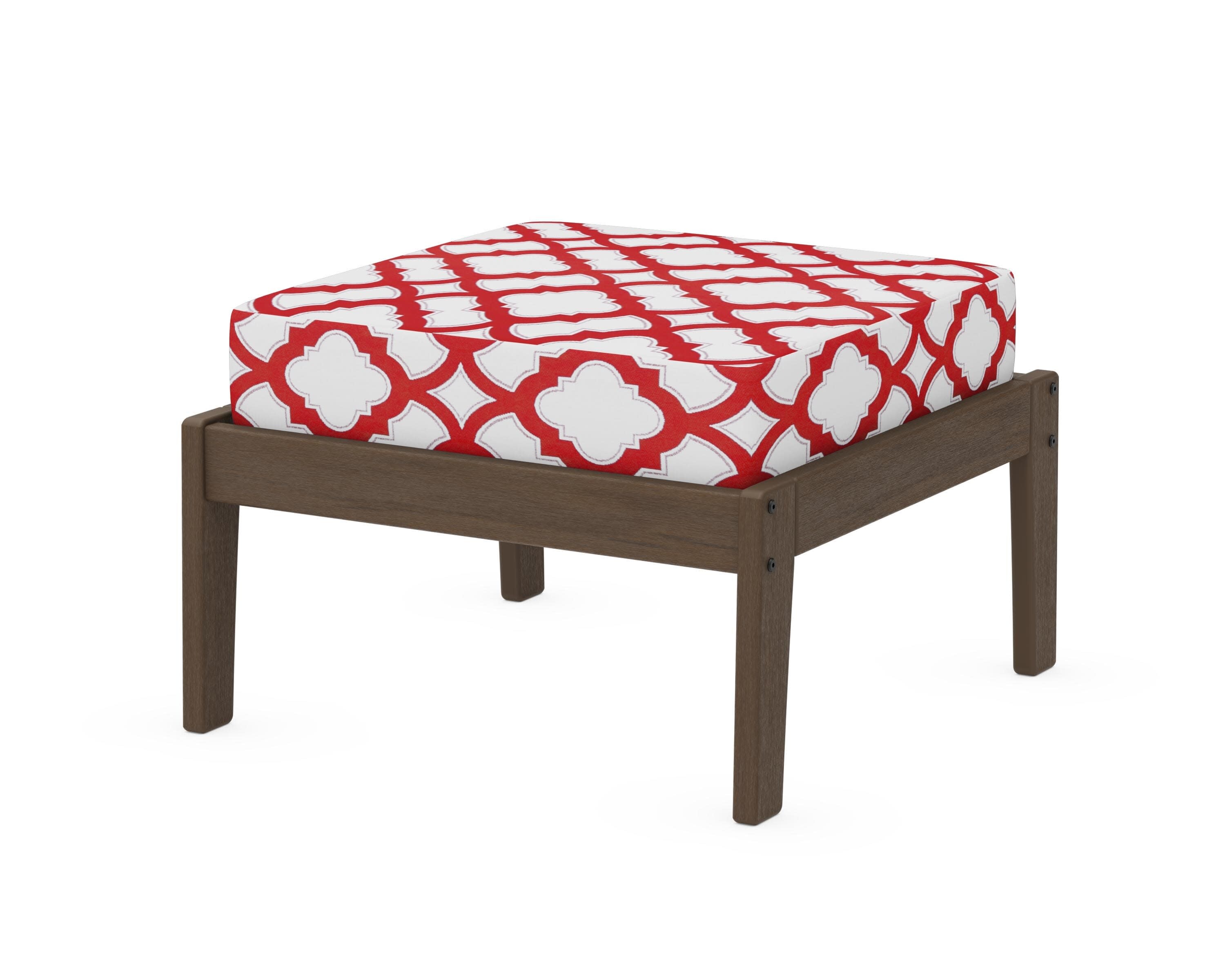 Deep Seating Ottoman in Kona / Trellis Crimson