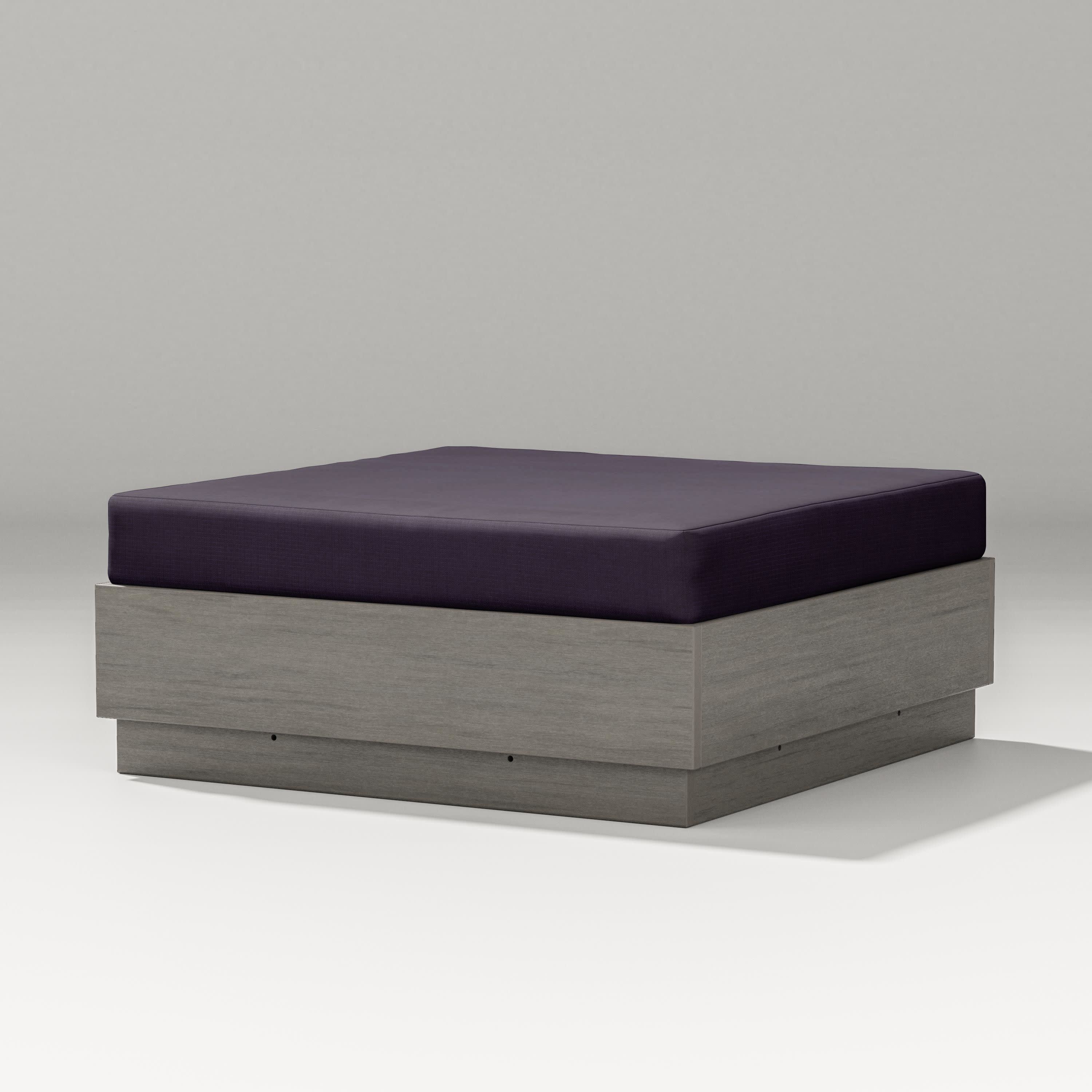 Elevate Lounge Ottoman in Driftwood / Navy Linen