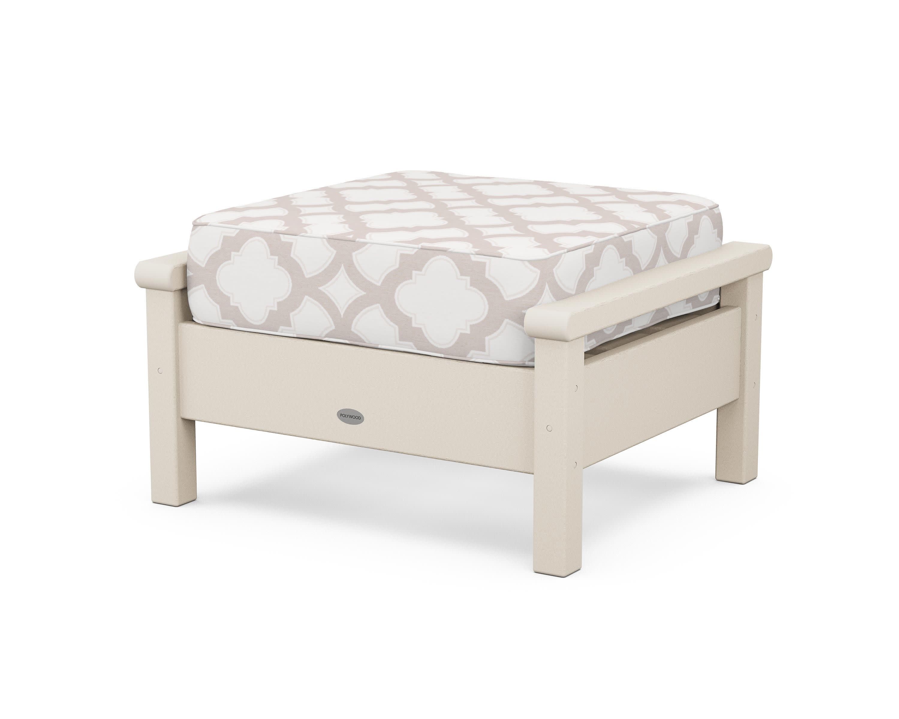 Harbour Deep Seating Ottoman in Sand / Trellis Dune Burlap