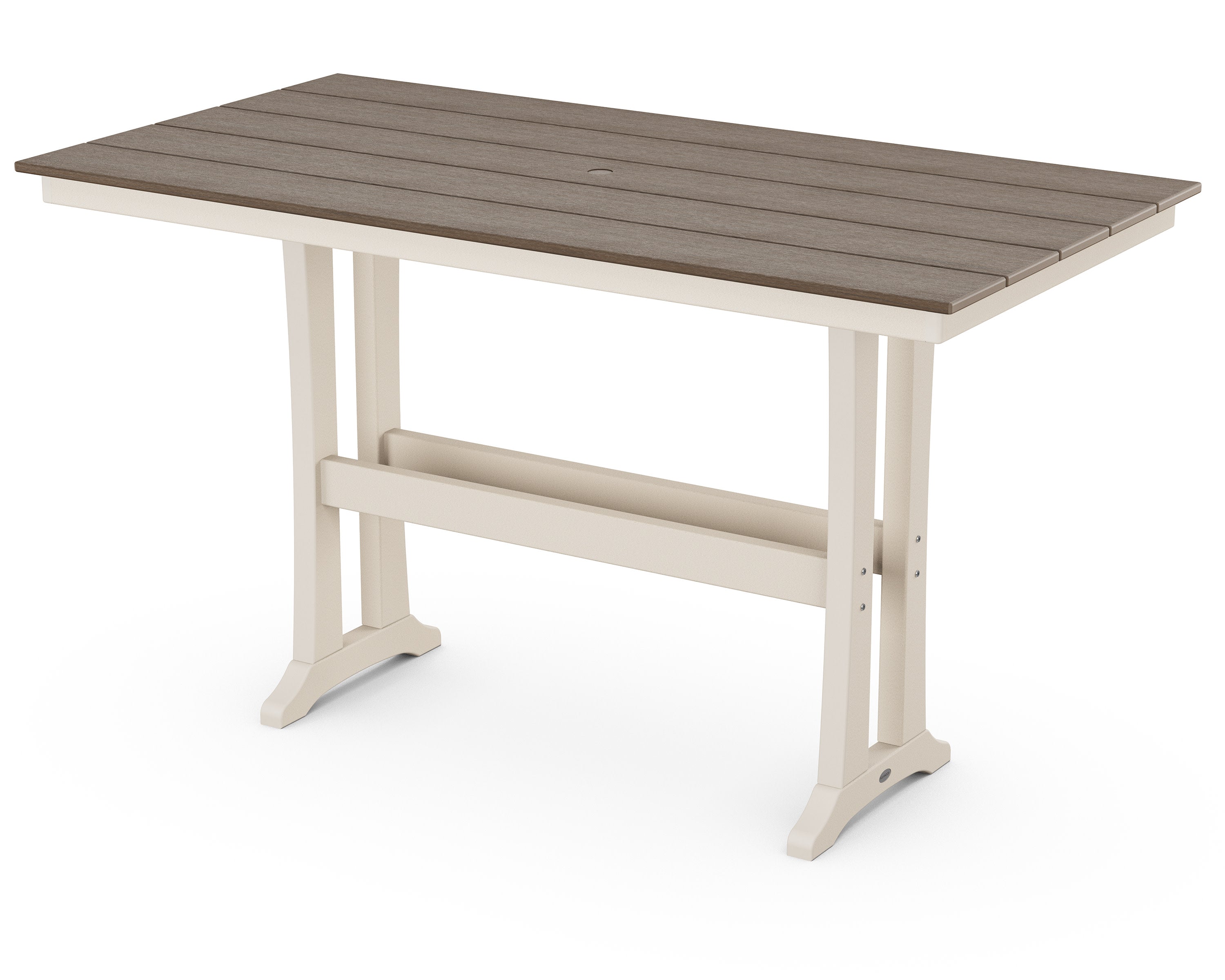 Farmhouse Trestle 37" x 72" Bar Table in Sand / Kona