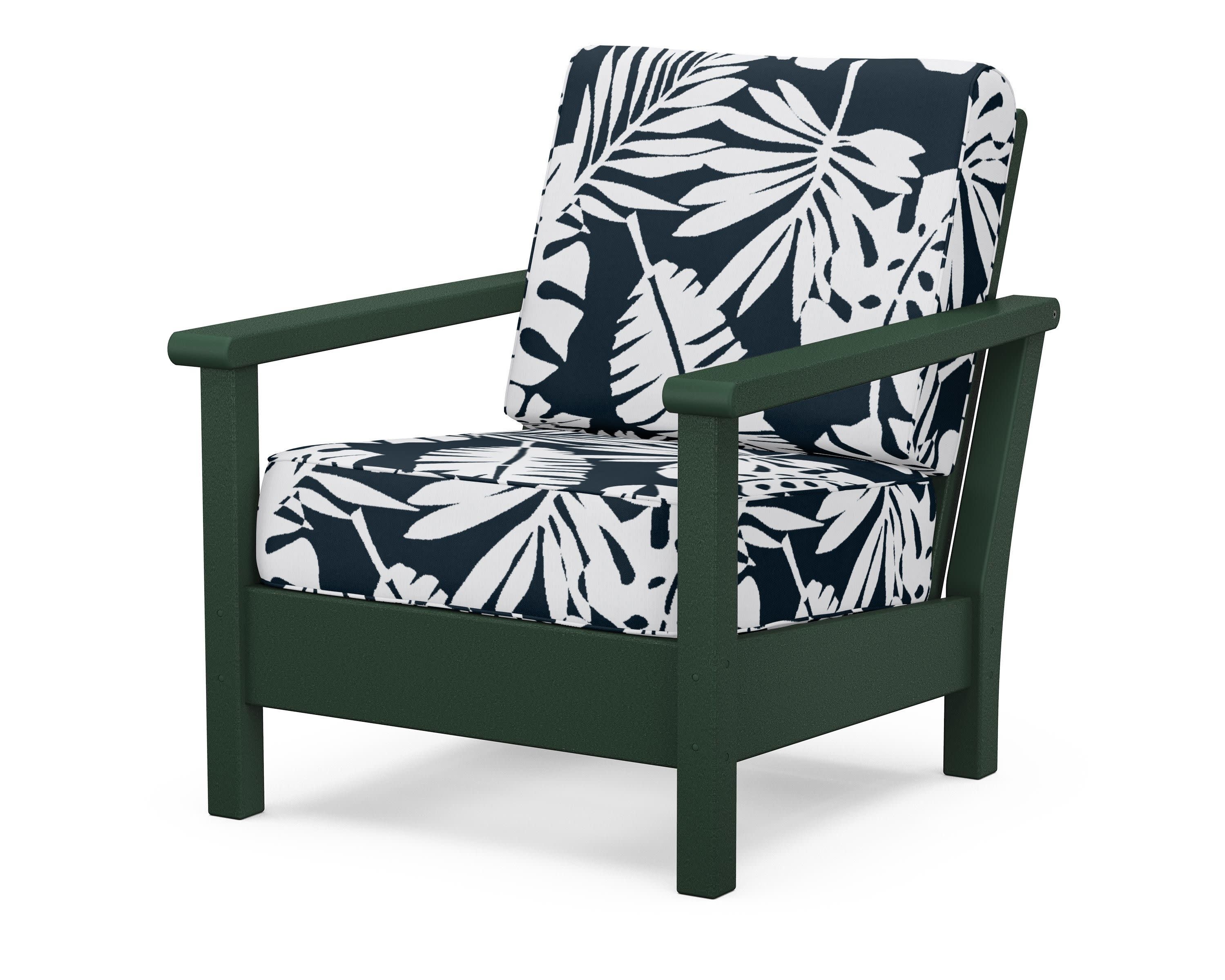 Harbour Deep Seating Chair in Green / Leaf Marine Indigo
