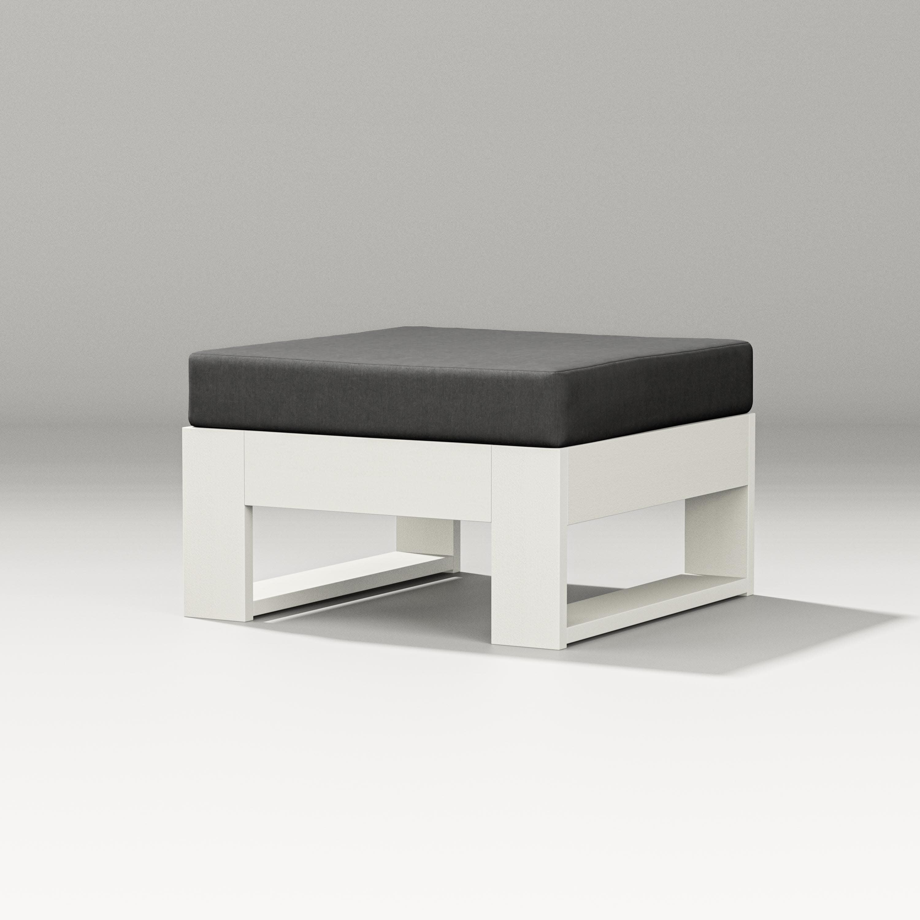 Latitude Lounge Ottoman in Vintage White / Spectrum Carbon