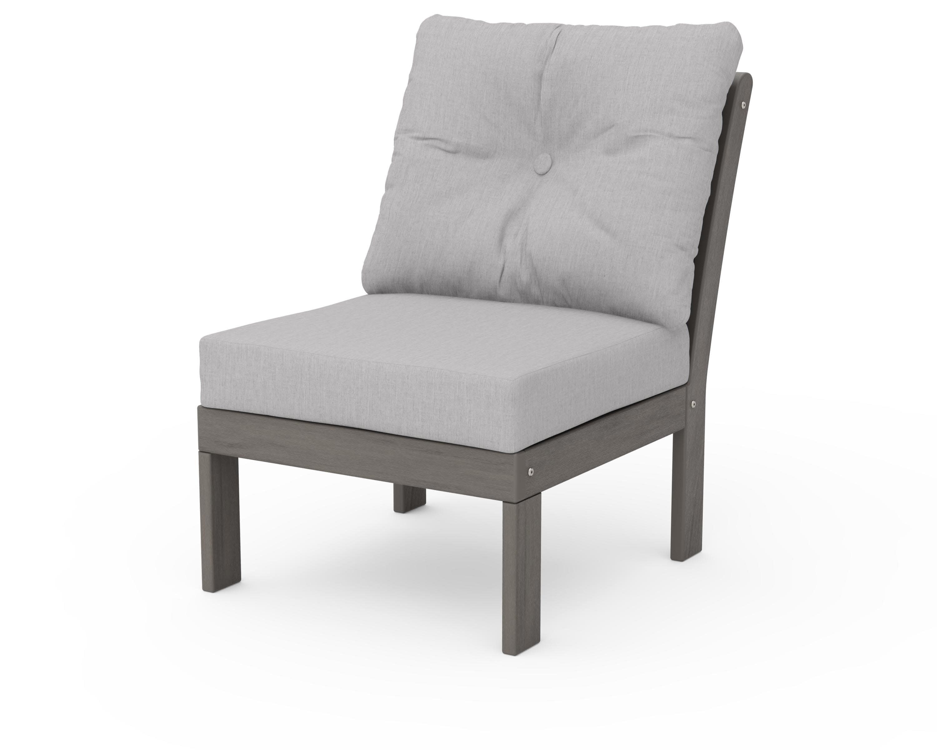 Vineyard Modular Armless Chair in Driftwood / Granite